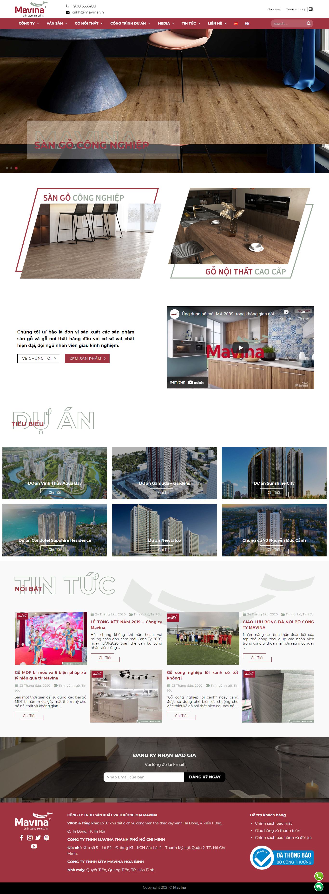 Thiết kế Web quận long biên mavina.vn