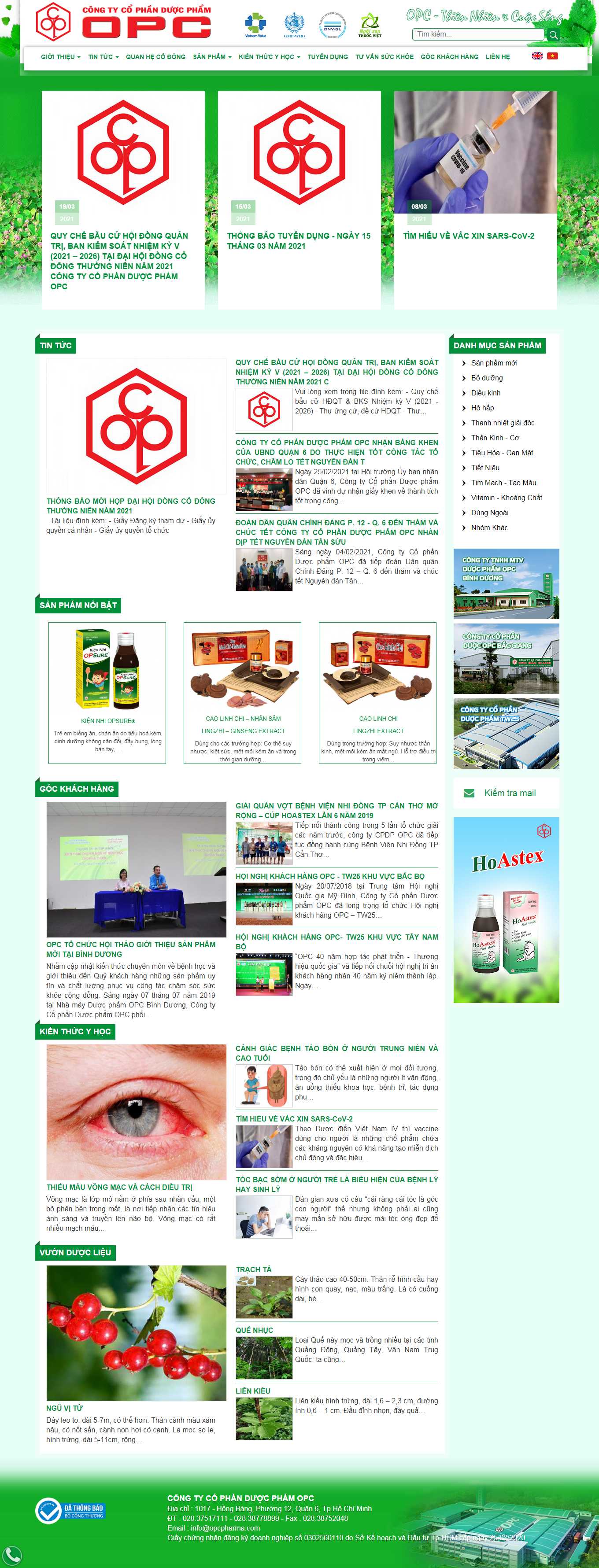 Thiết kế Web bình phước opcpharma.com