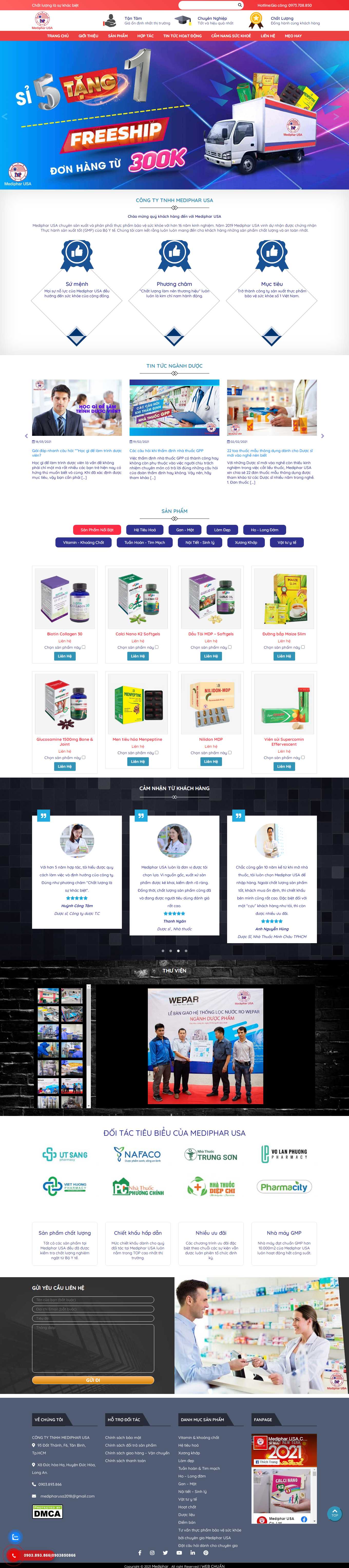 Thiết kế Web cà mau medipharusa.com