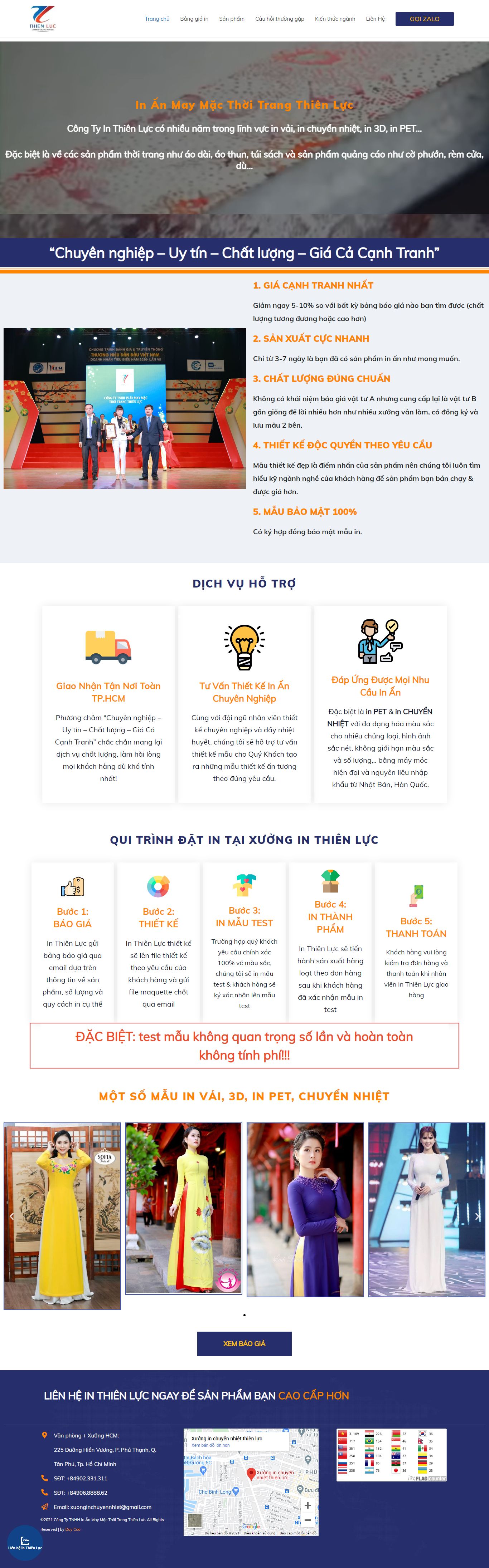 Thiết kế Web huyện thanh trì invaithienluc.com