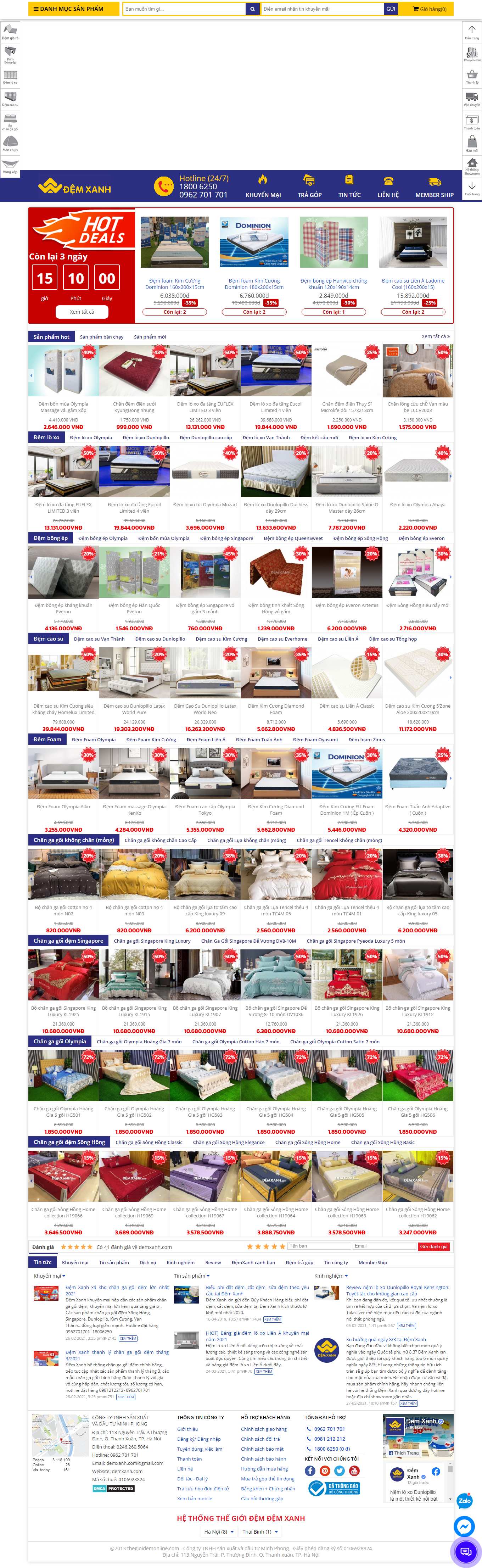 Thiết kế Web huyện mê linh demxanh.com