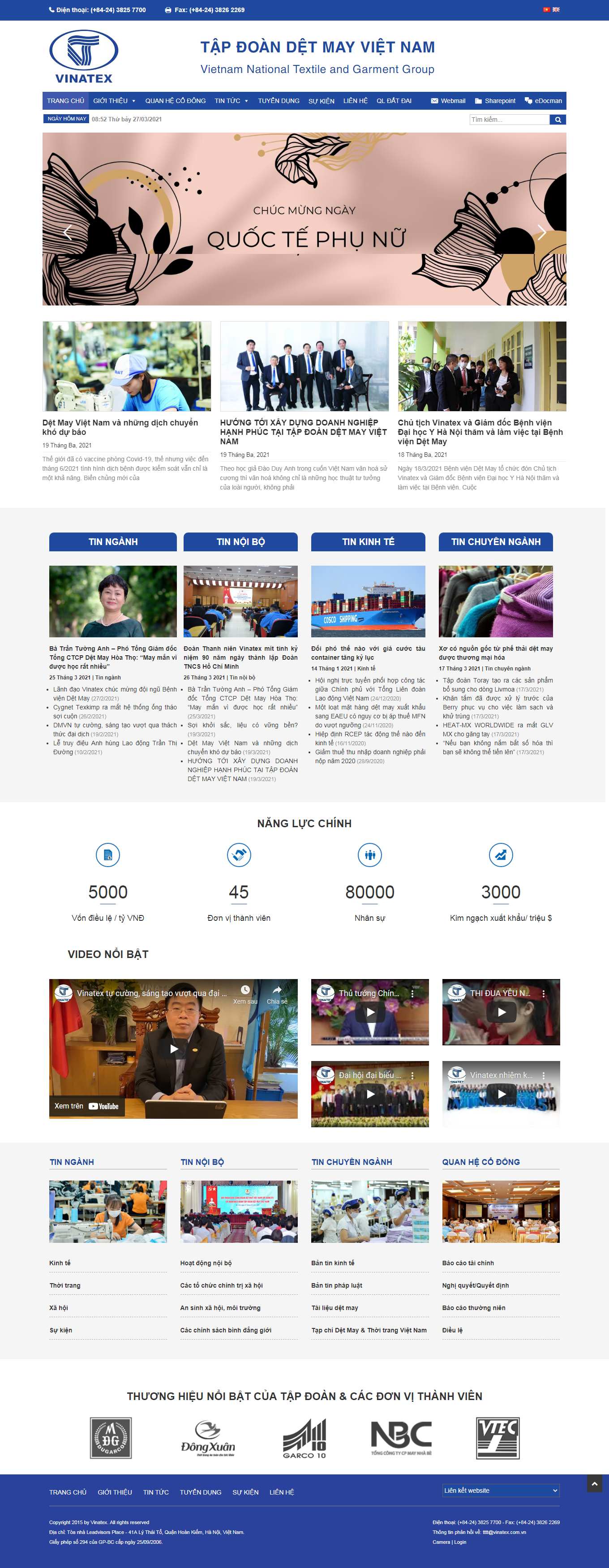 Thiết kế Web Đắk lắk vinatex.com.vn