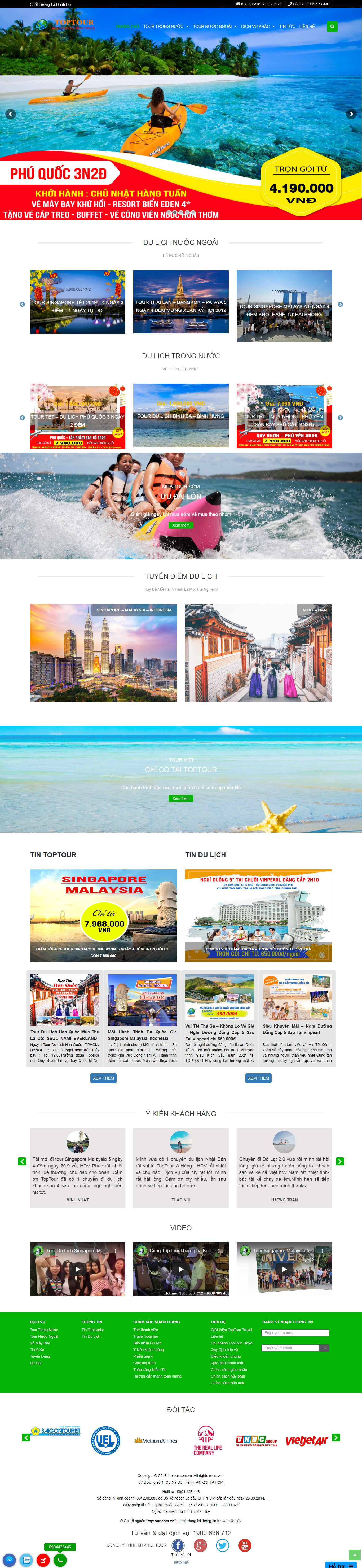 Thiết kế Web vũng tàu toptour.com.vn