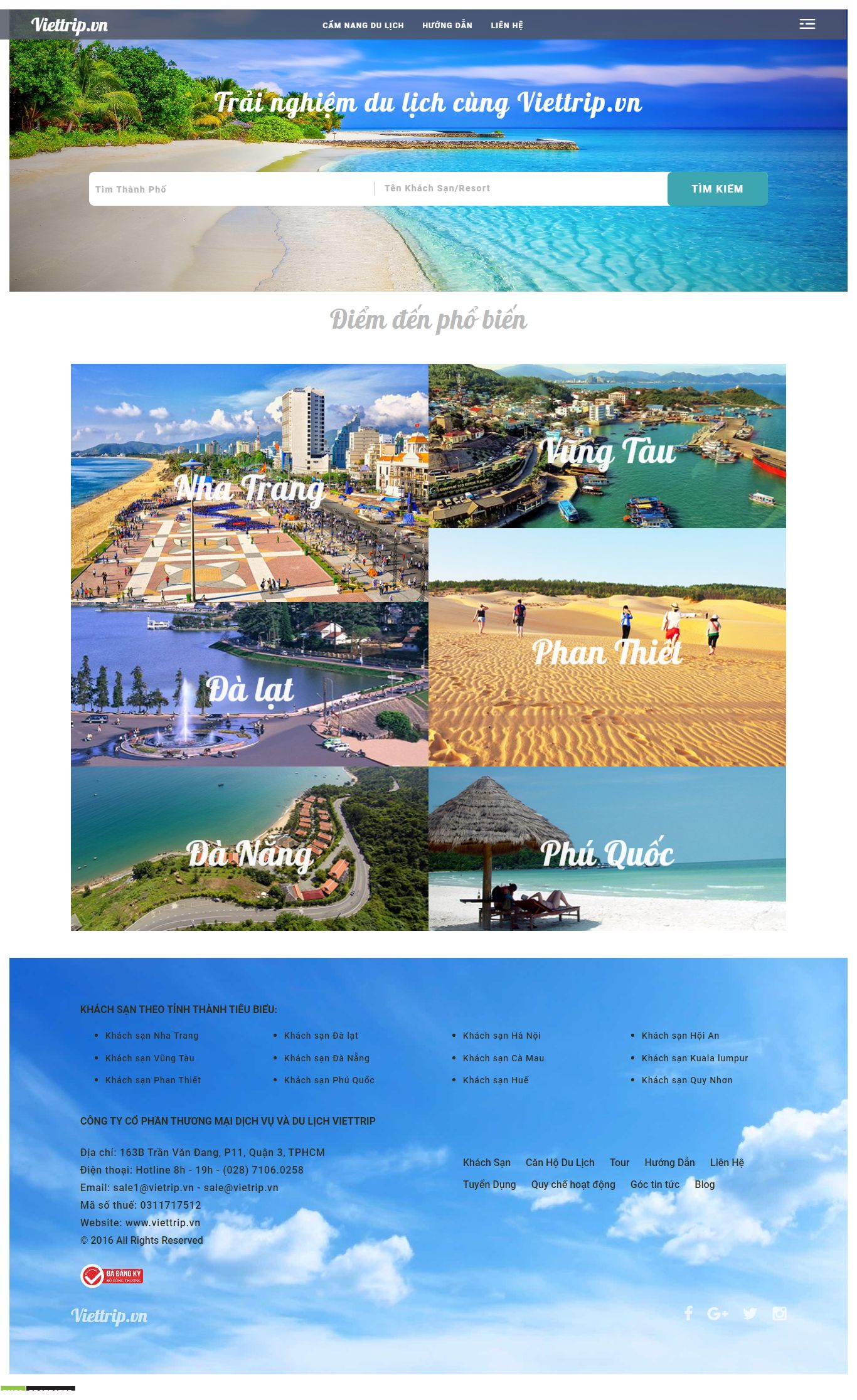 Thiết kế Web vũng tàu viettrip.vn