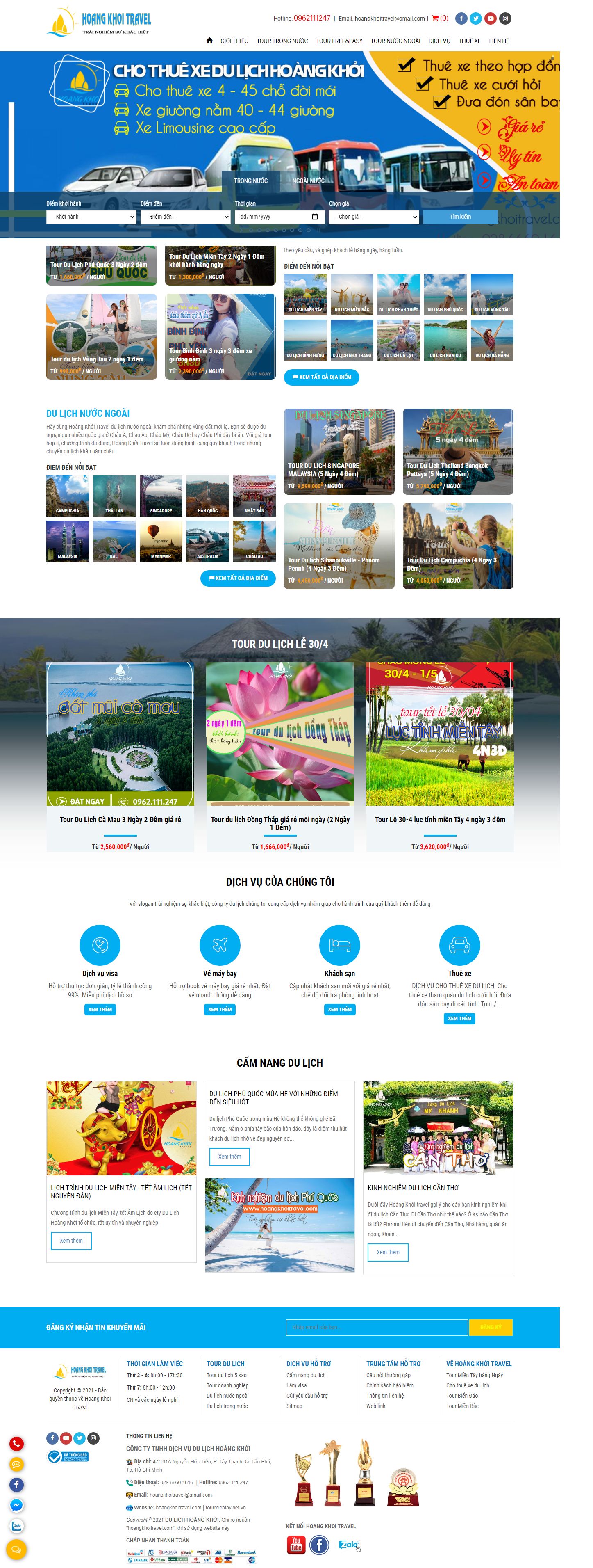 Thiết kế Web vũng tàu hoangkhoitravel.com