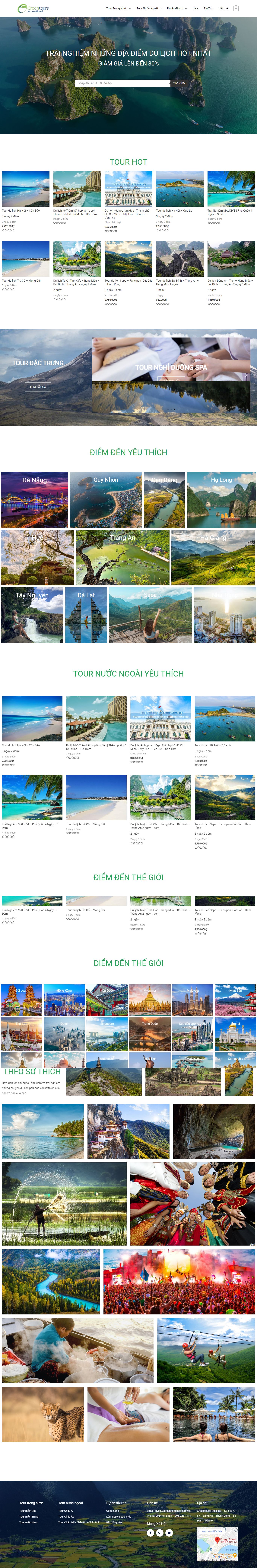 Thiết kế Web bạc liêu greentours.com.vn