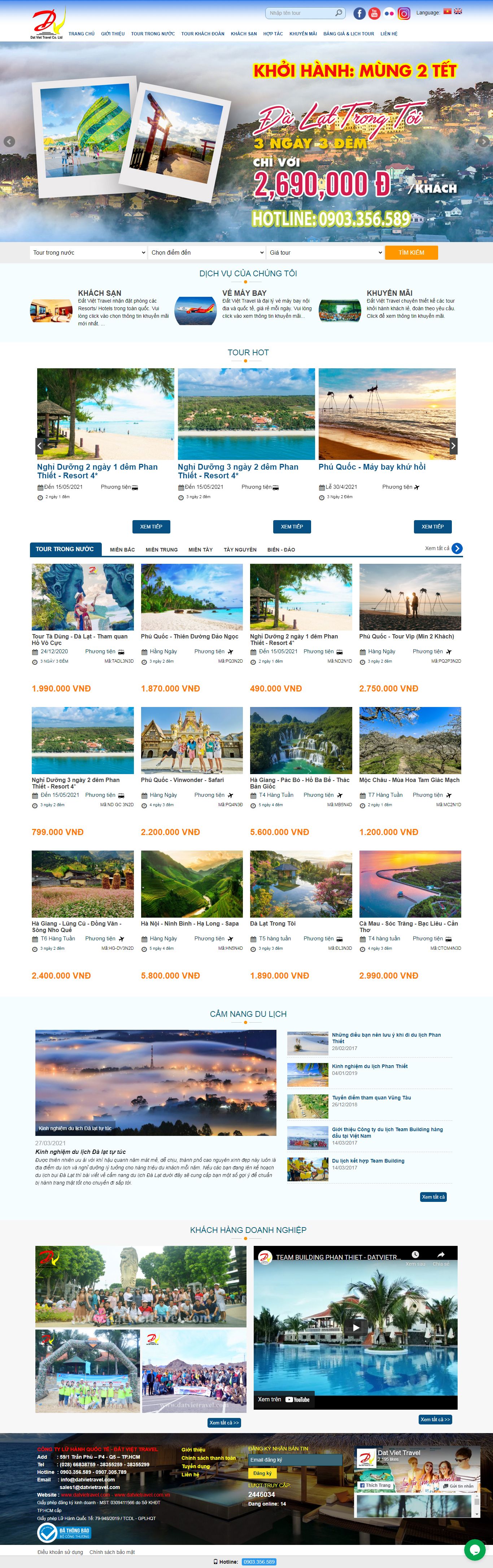 Thiết kế Web bạc liêu datvietravel.com