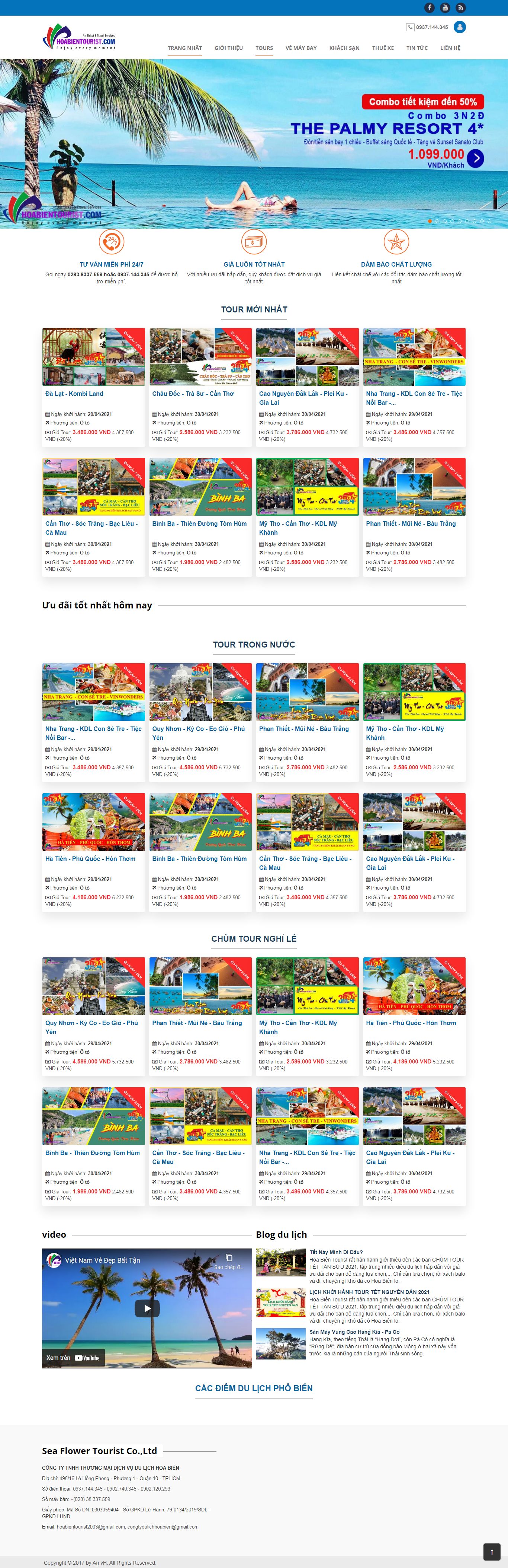 Thiết kế Web bạc liêu hoabientourist.com