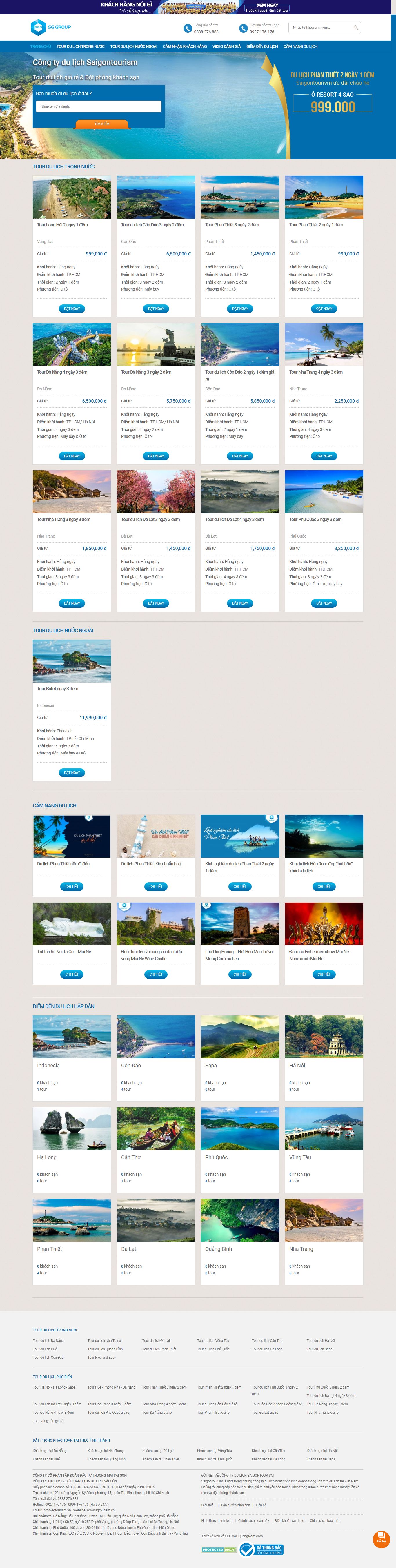 Thiết kế Web bạc liêu sgtourism.vn