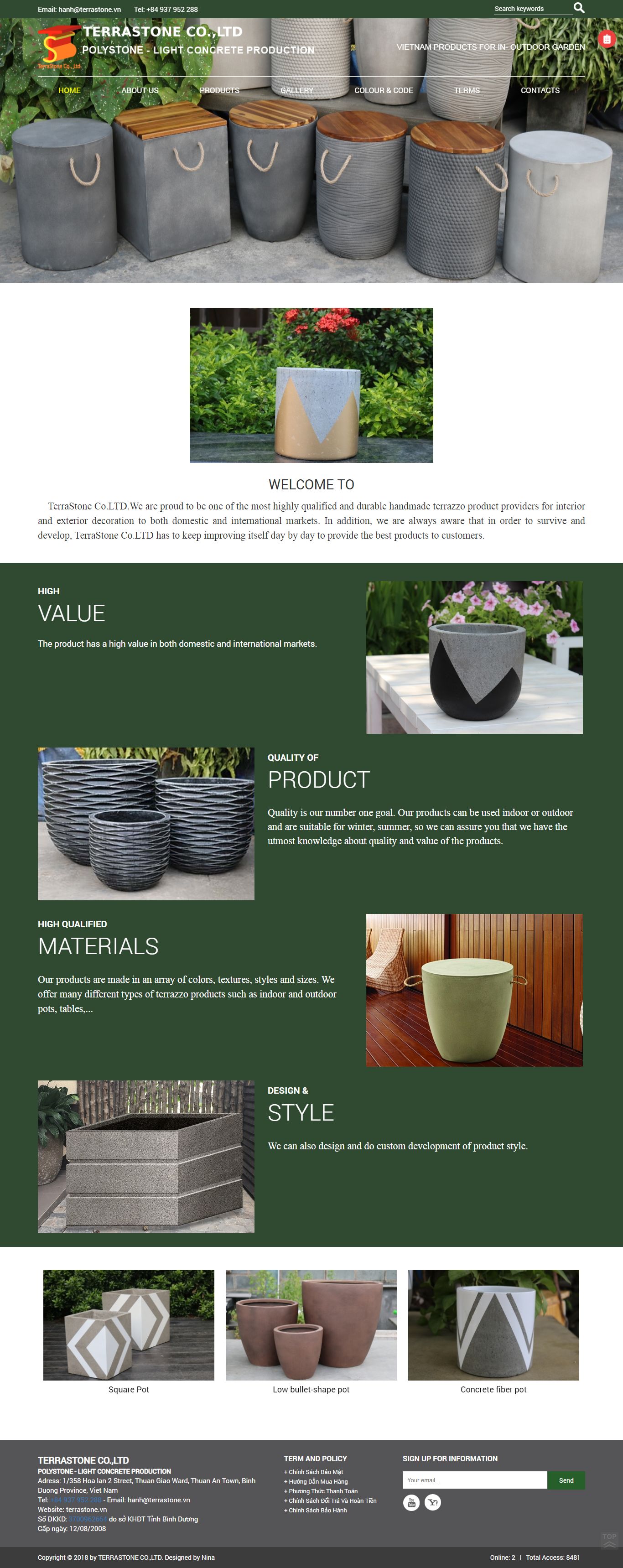 Thiết kế Web bắc kạn terrastone.vn