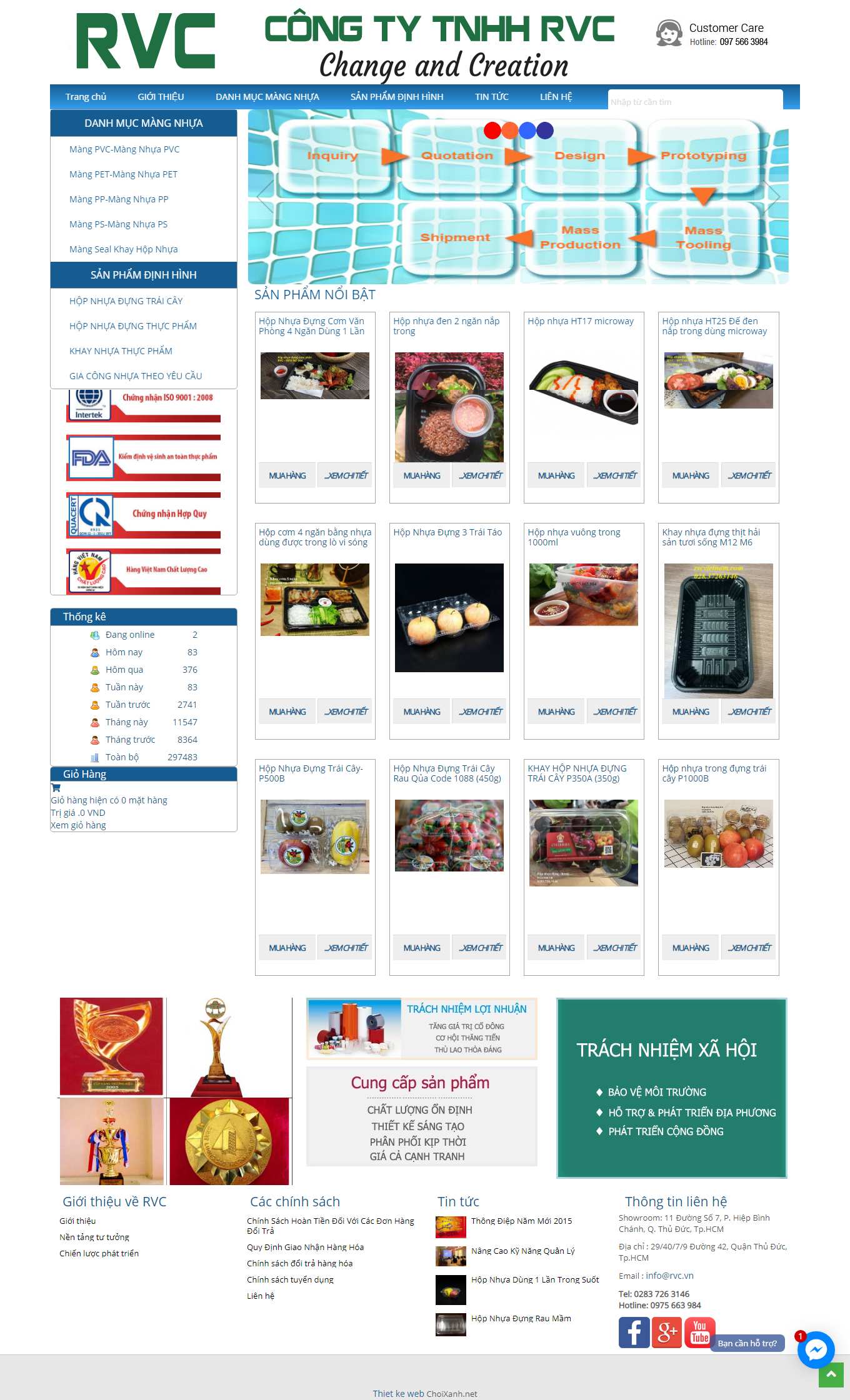 Thiết kế Web hải dương rvc.com.vn