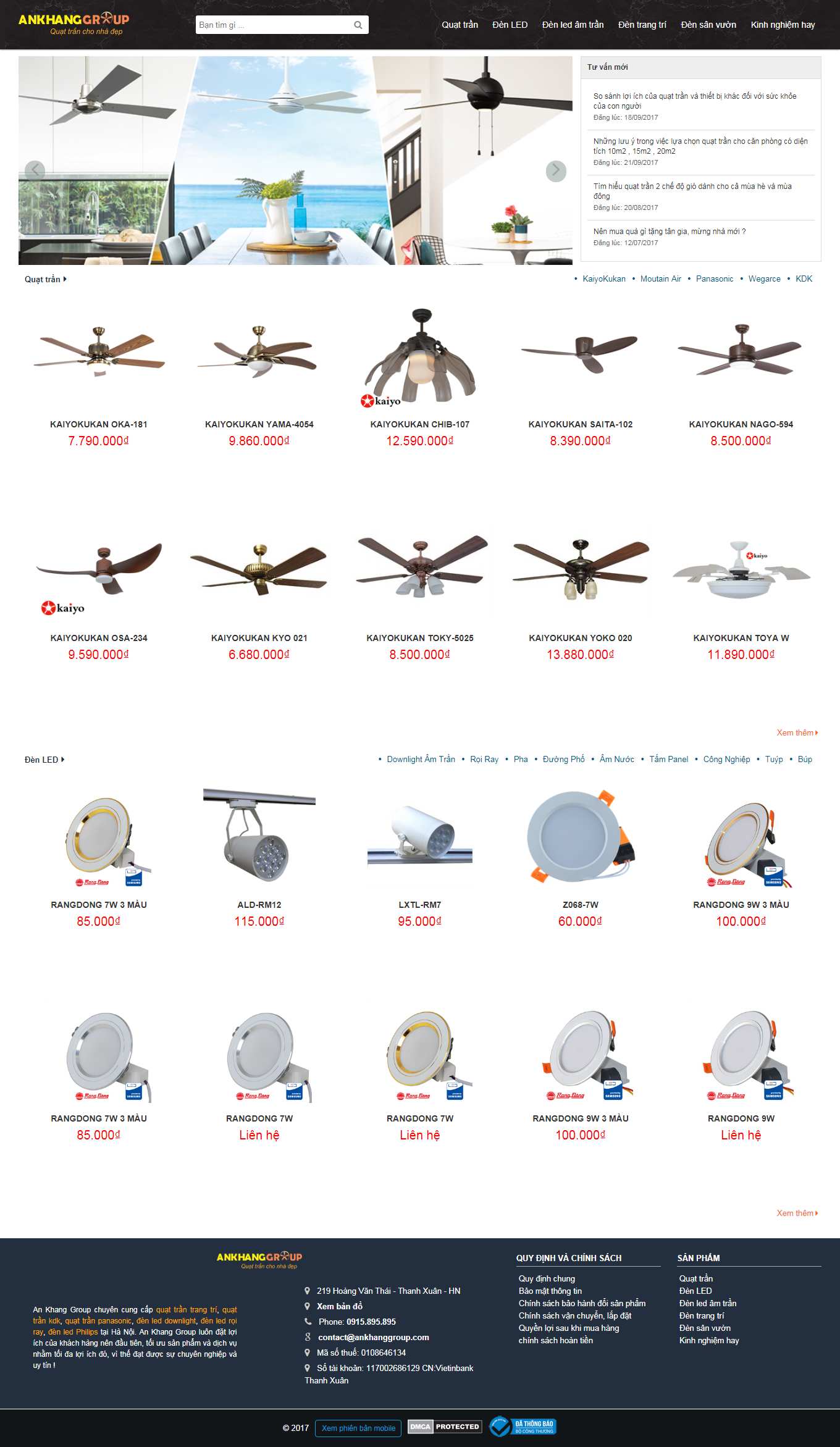 Thiết kế Web hòa bình ankhanggroup.com