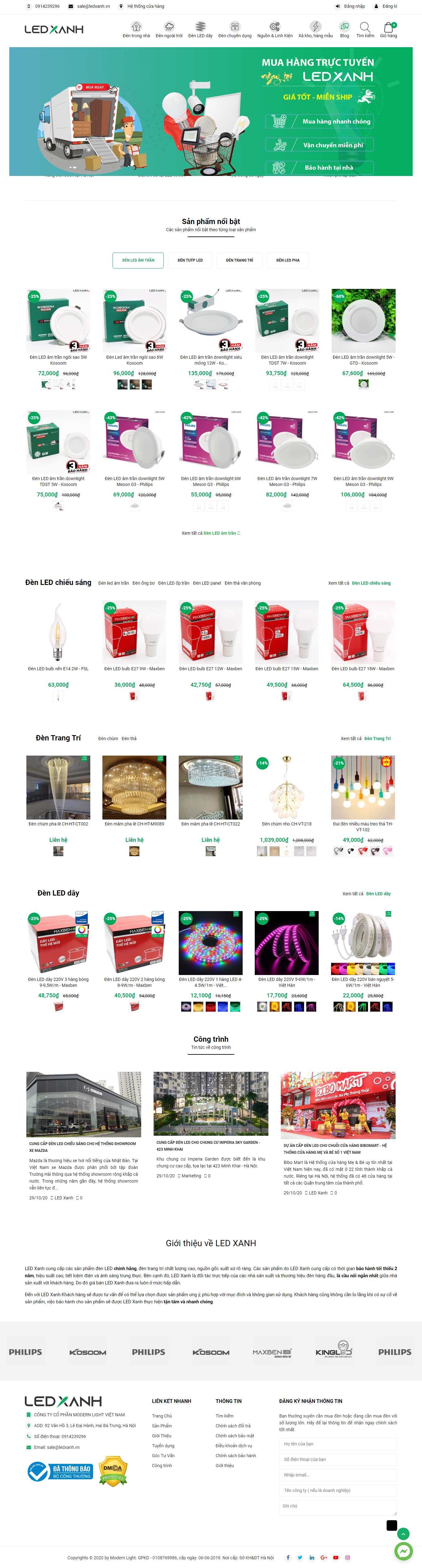 Thiết kế Web hậu giang ledxanh.vn