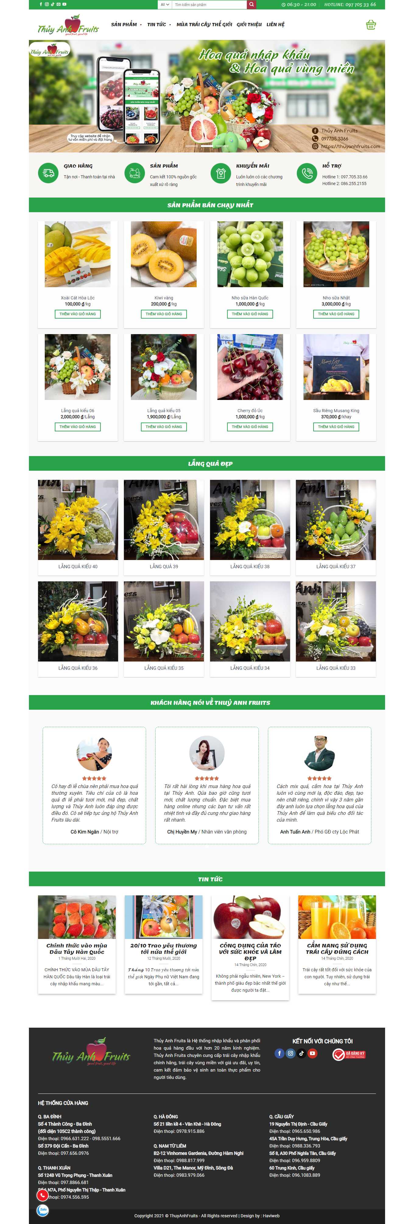 Thiết kế Web thành phố hồ chí minh thuyanhfruits.com