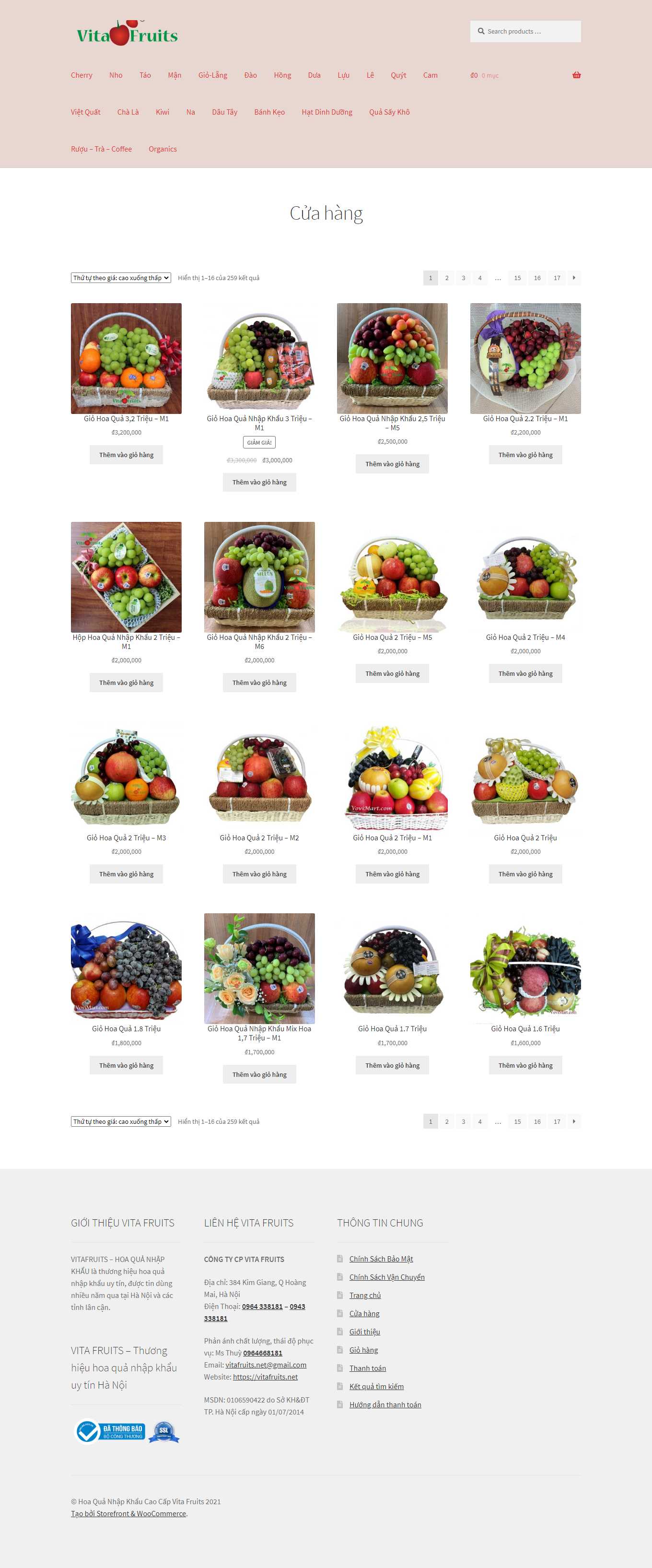 Thiết kế Web thành phố hồ chí minh vitafruits.net