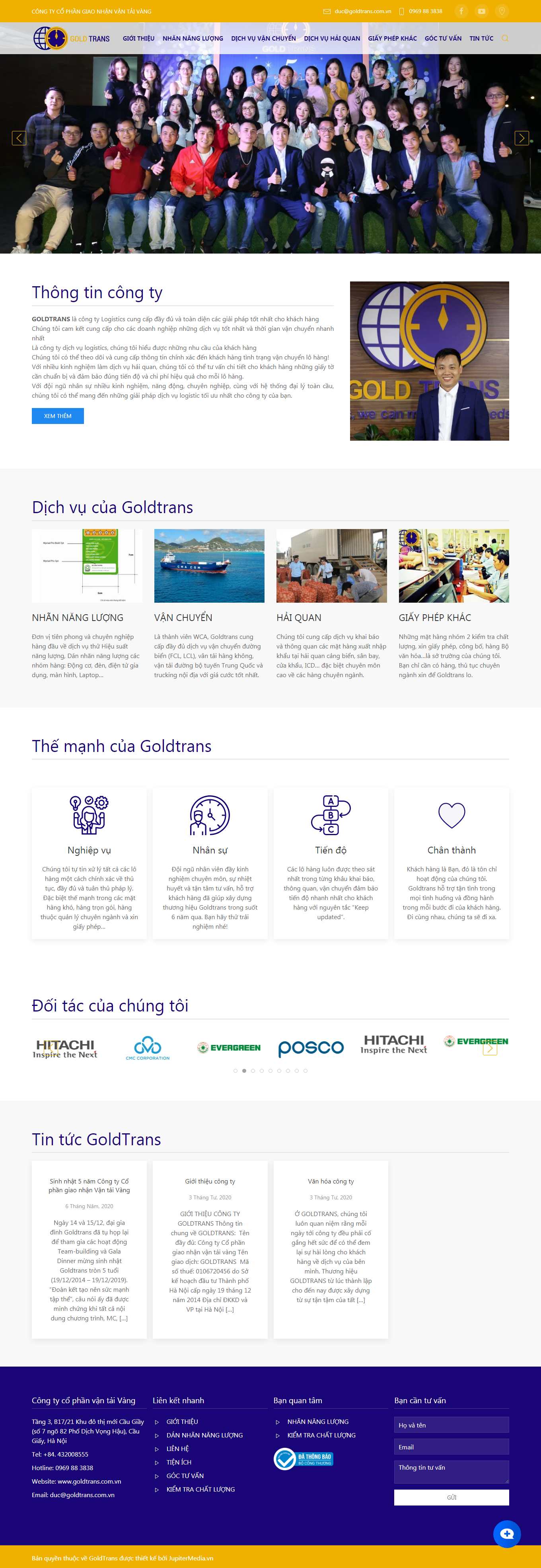 Thiết kế Web kiên giang goldtrans.com.vn