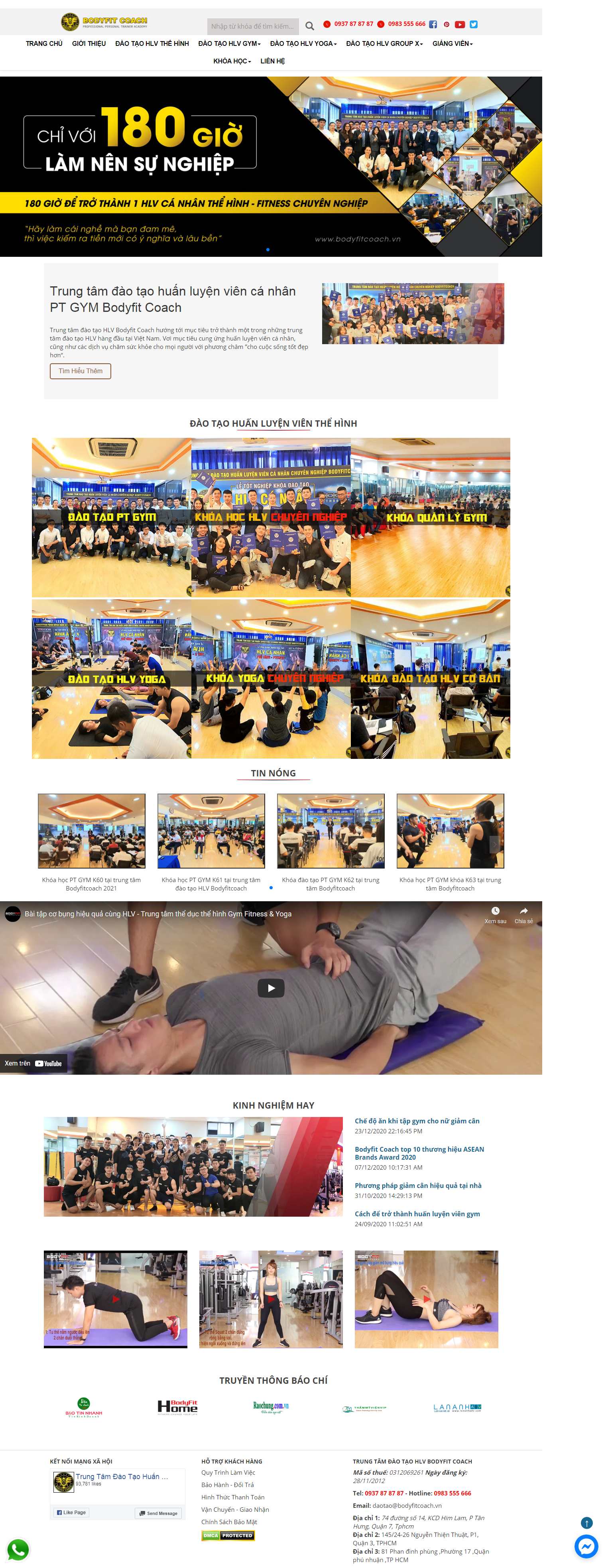 Thiết kế Web bến tre bodyfitcoach.vn