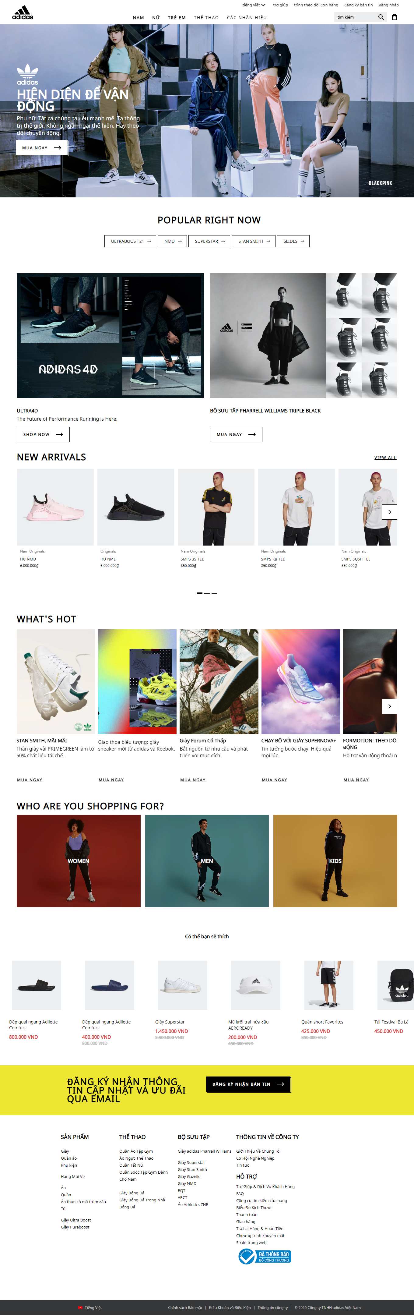 Thiết kế Web bến tre adidas.com.vn