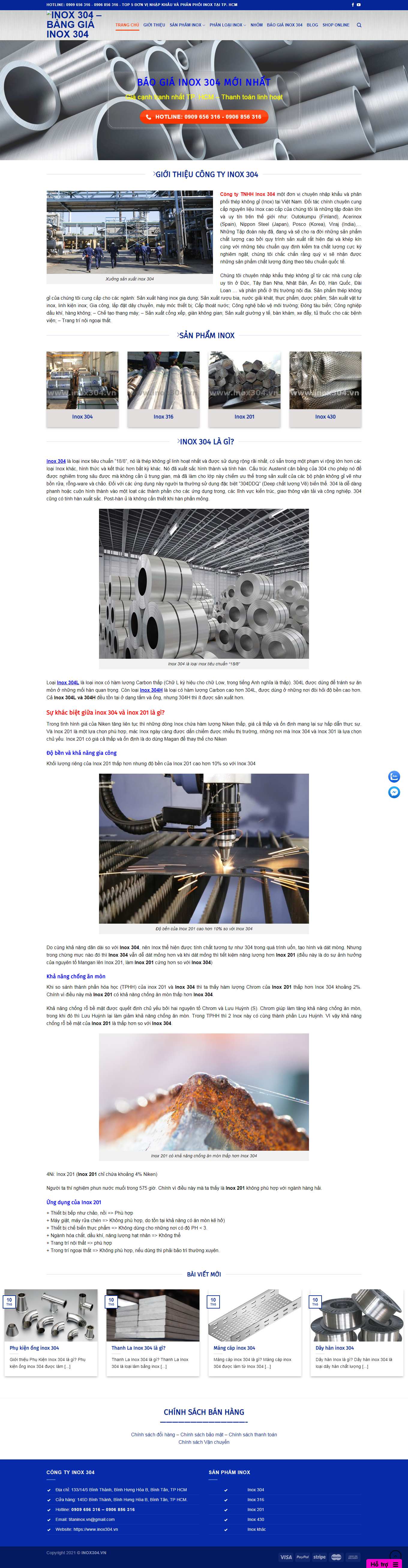 Thiết kế Web bình thuận inox304.vn