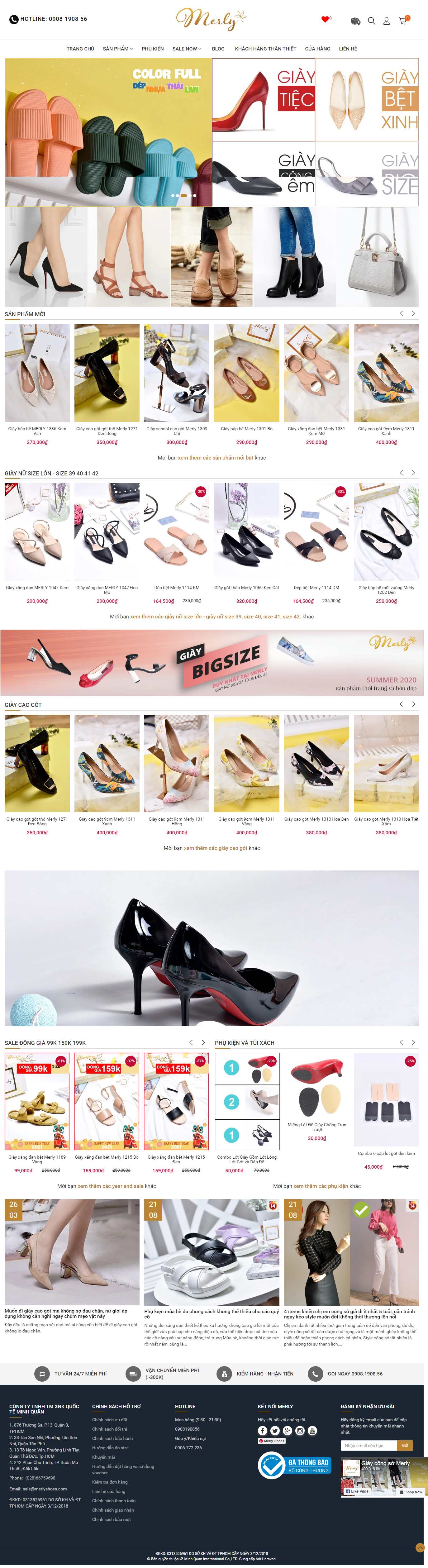 Thiết kế Web Đà nẵng merlyshoes.com