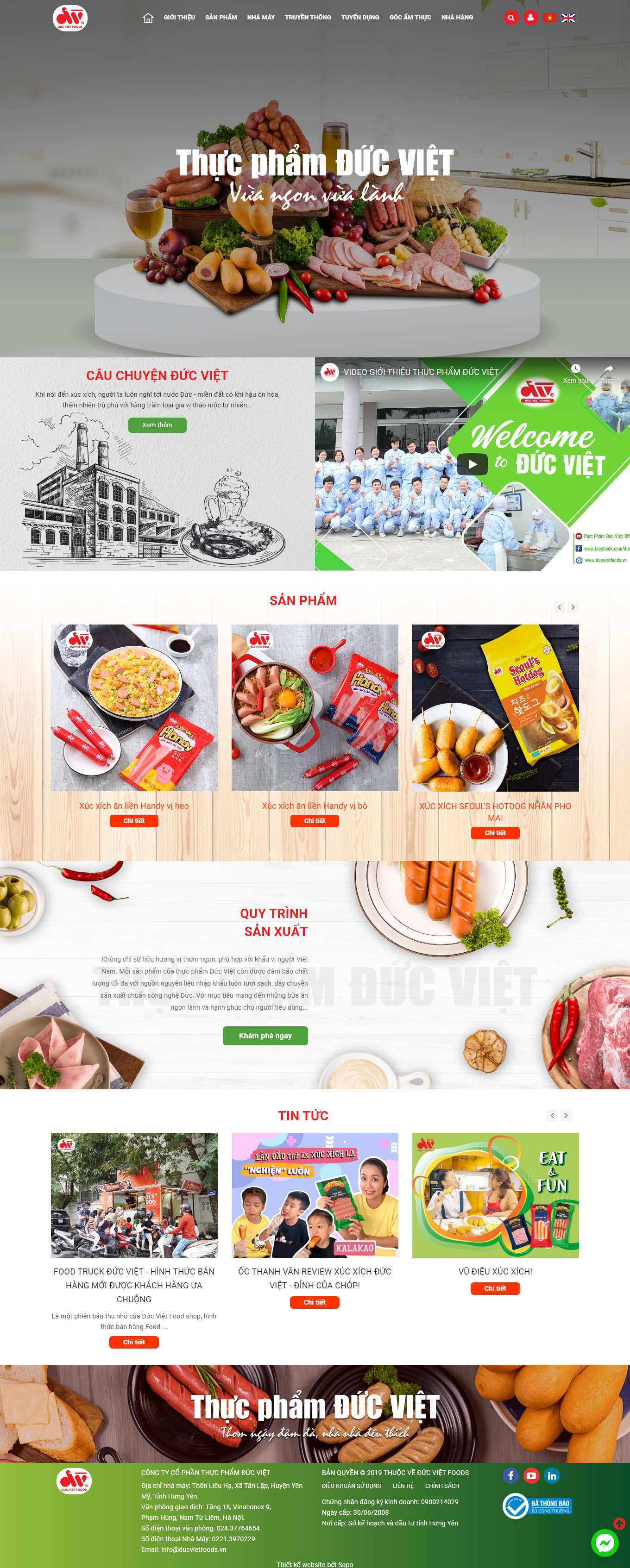 Thiết kế Web Điện biên ducvietfoods.vn