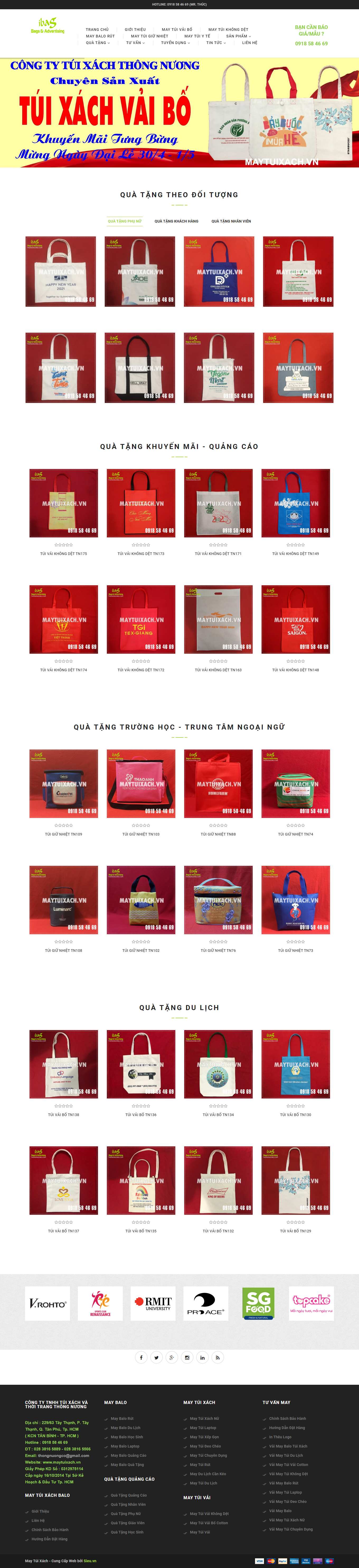 Thiết kế Web hà giang maytuixach.vn