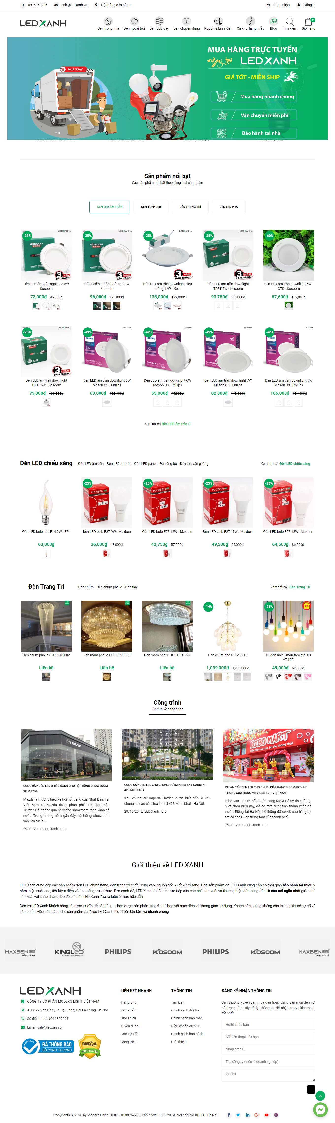 Thiết kế Web hà tĩnh ledxanh.vn