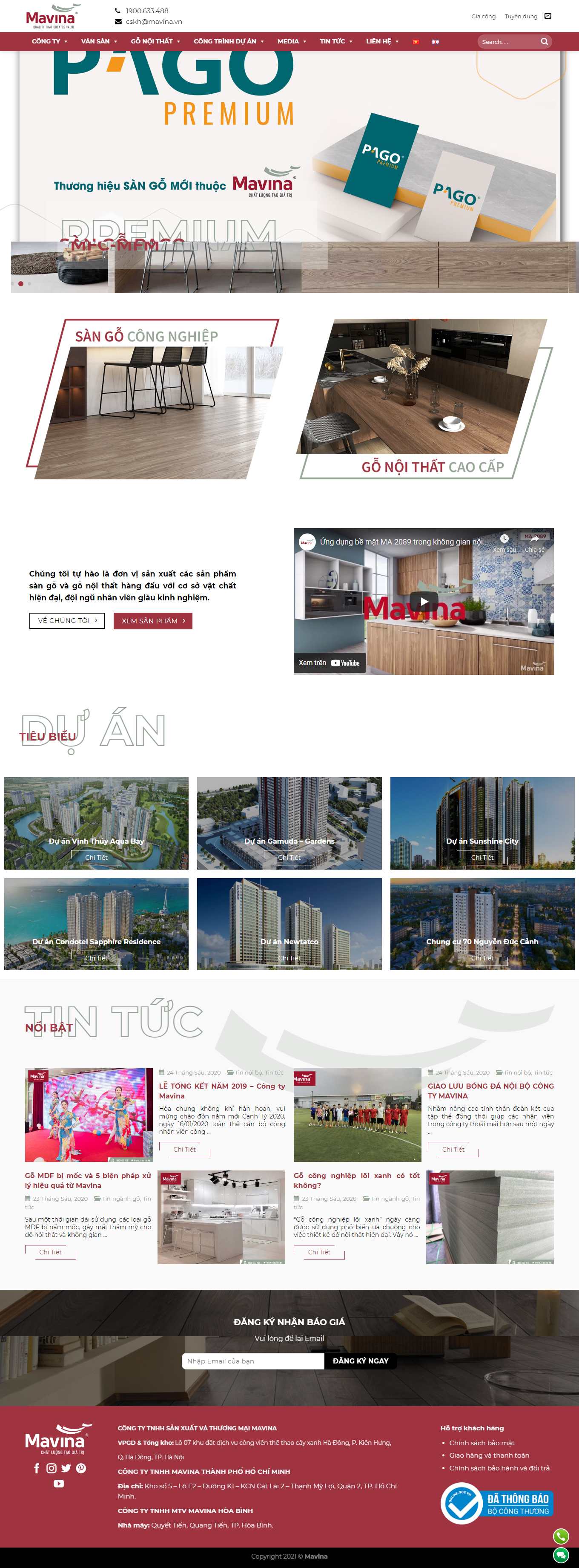 Thiết kế Web nam Định mavina.vn