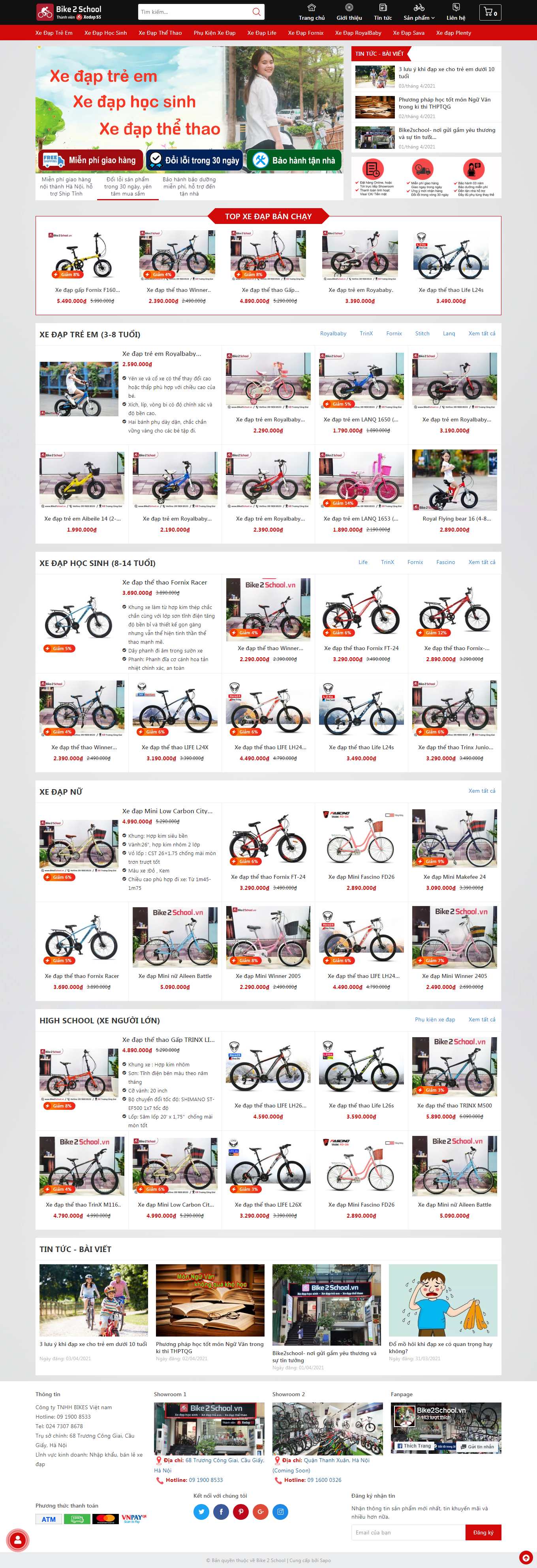 Thiết kế Web nghệ an bike2school.vn