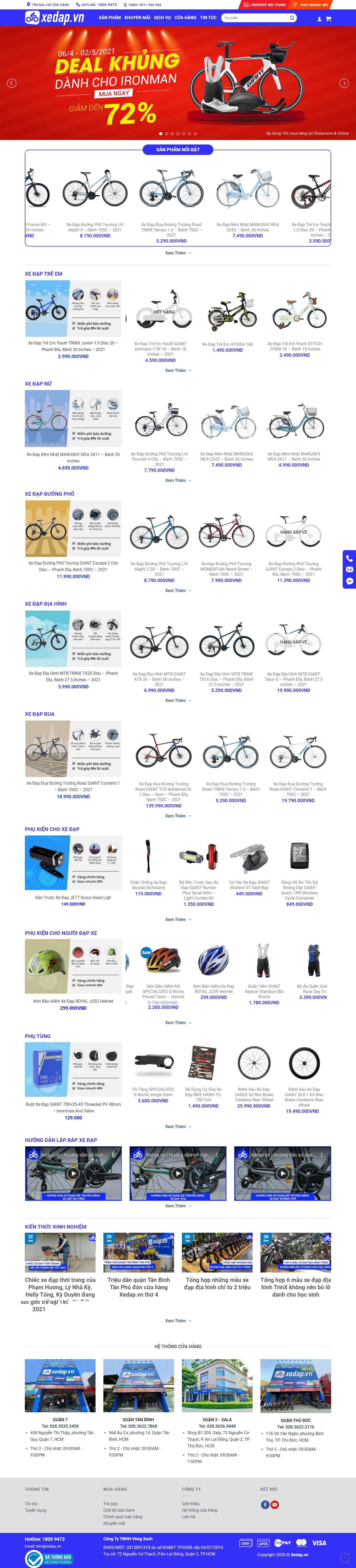 Thiết kế Web ninh bình xedap.vn