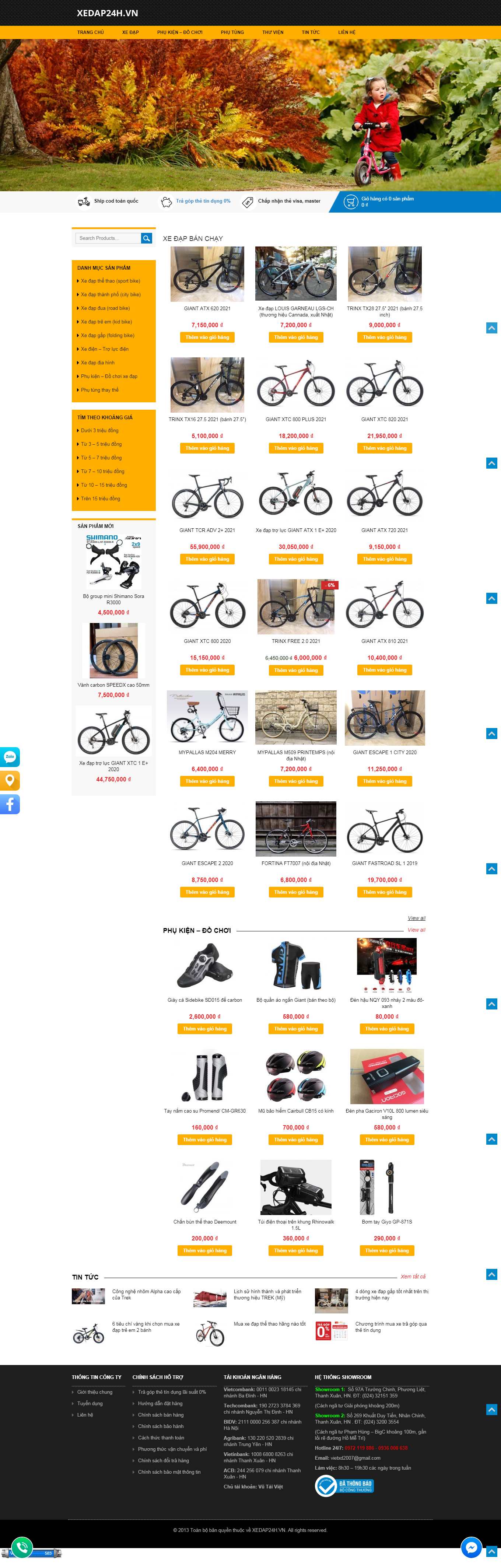 Thiết kế Web ninh bình xedap24h.vn