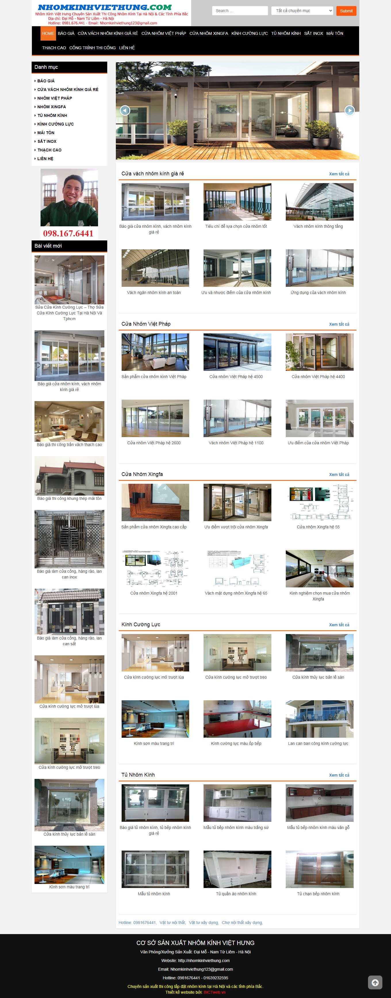 Thiết kế Web sơn la nhomkinhviethung.com