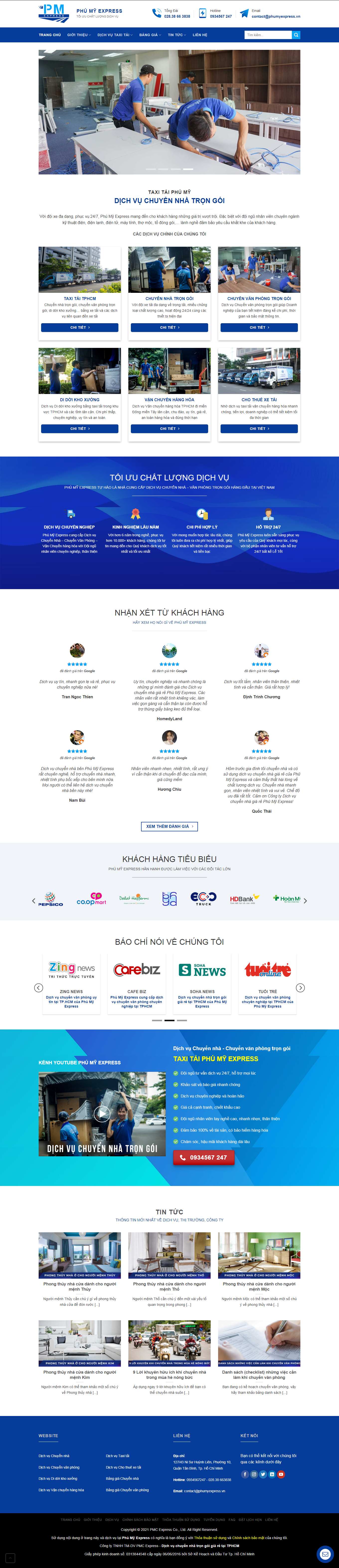 Thiết kế Web thái bình phumyexpress.vn