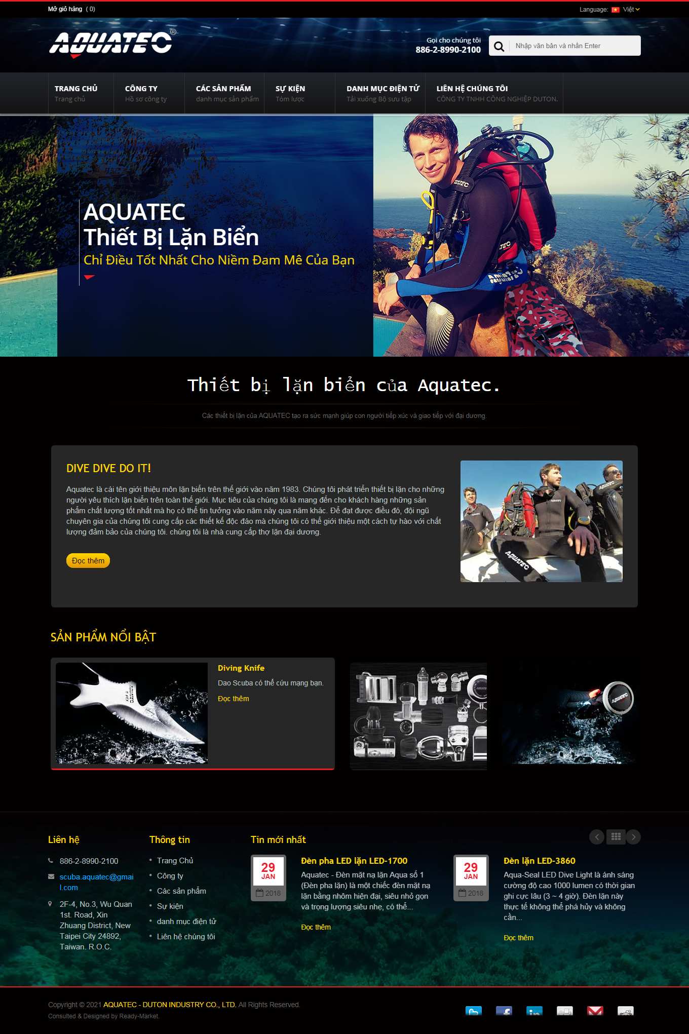 Thiết kế Web thái bình scuba-aquatec.com