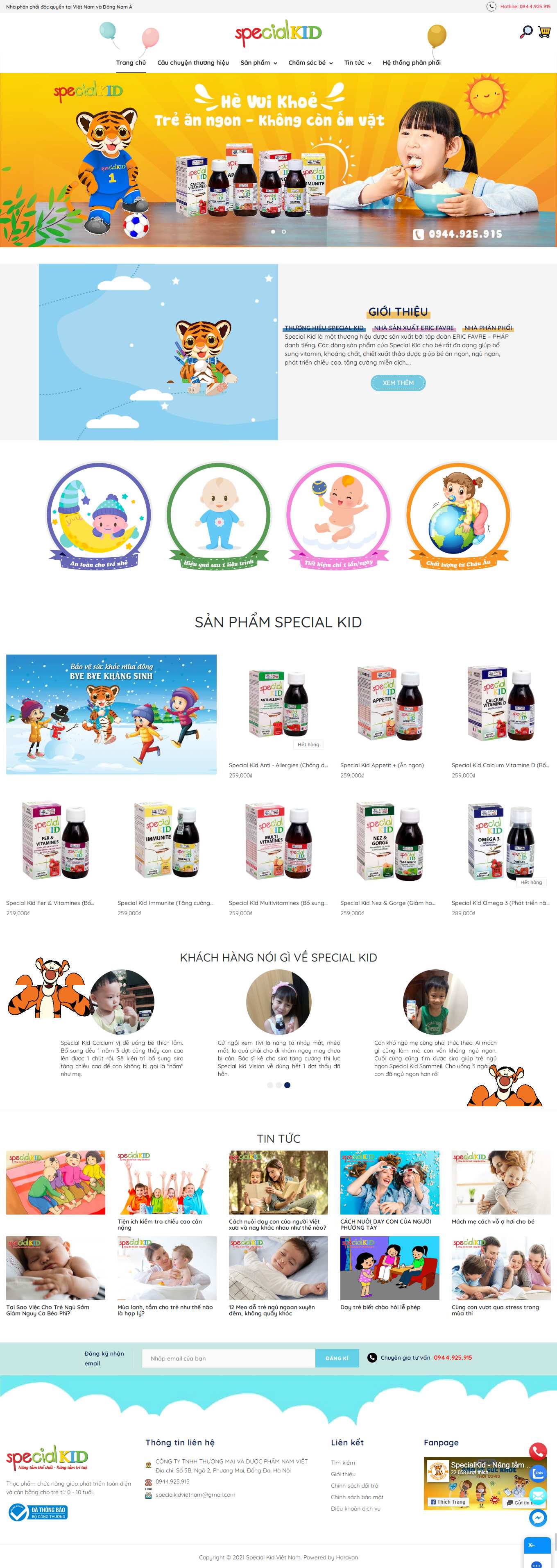 Thiết kế Web thái nguyên specialkid.vn