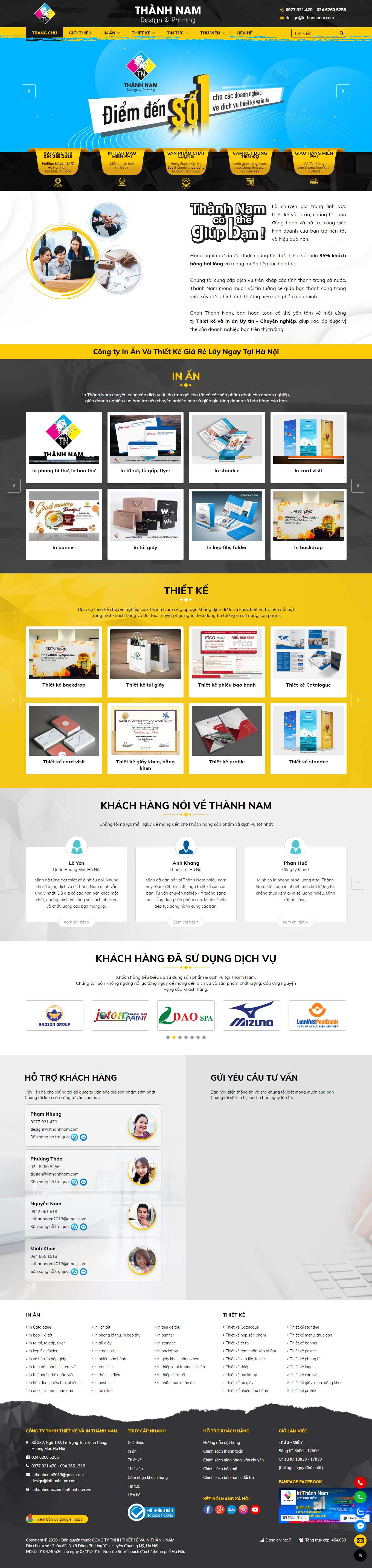 Thiết kế Web thừa thiên huế inthanhnam.com