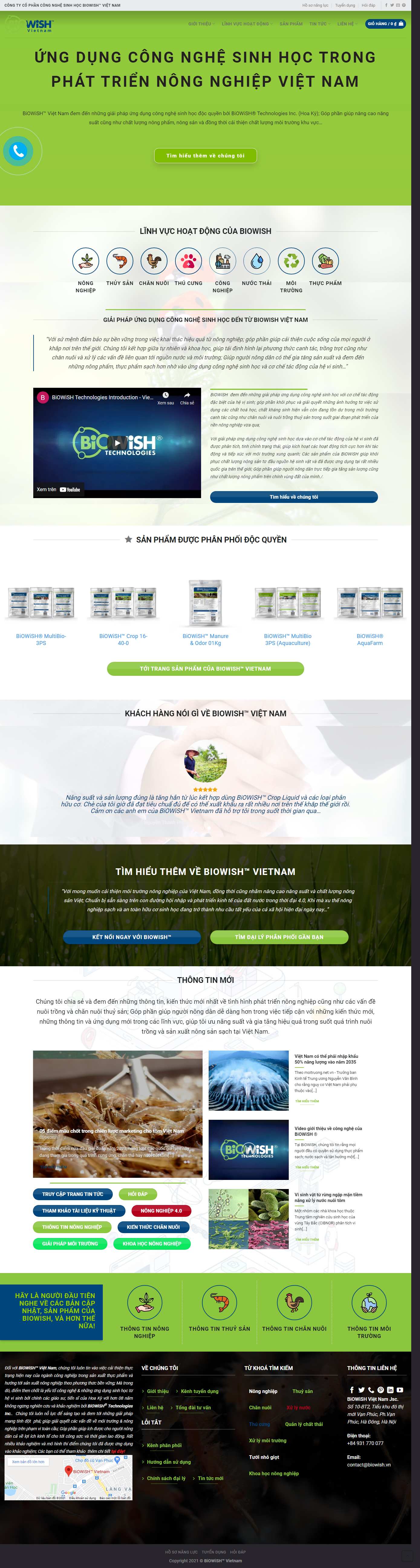 Thiết kế Web trà vinh biowish.vn