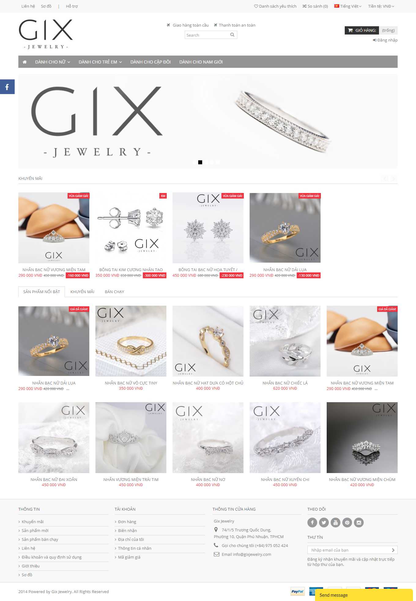 Thiết kế Web trà vinh gixjewelry.com