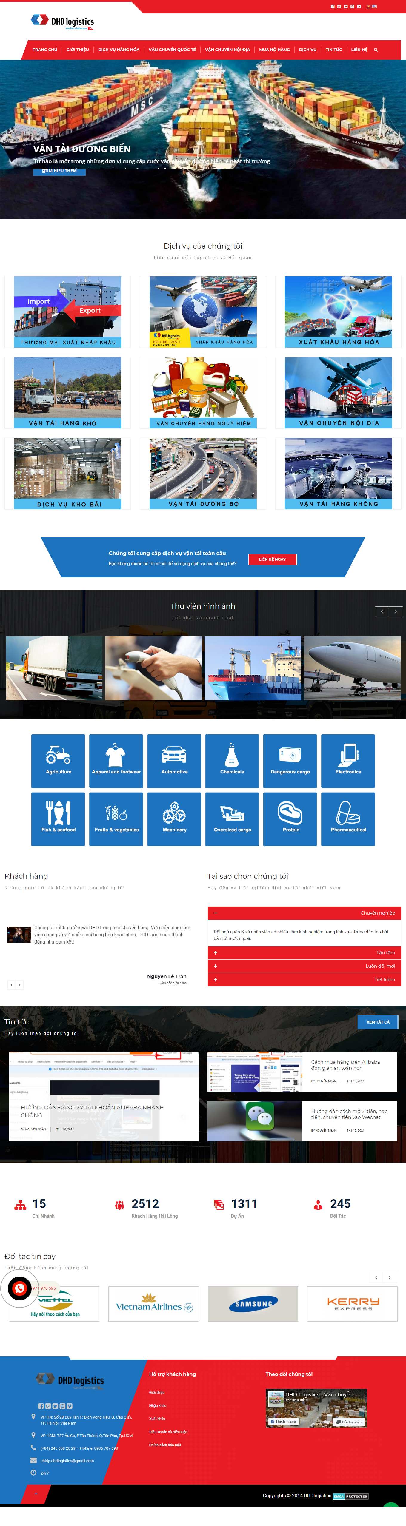 Thiết kế Web vĩnh phúc dhdlogistics.com