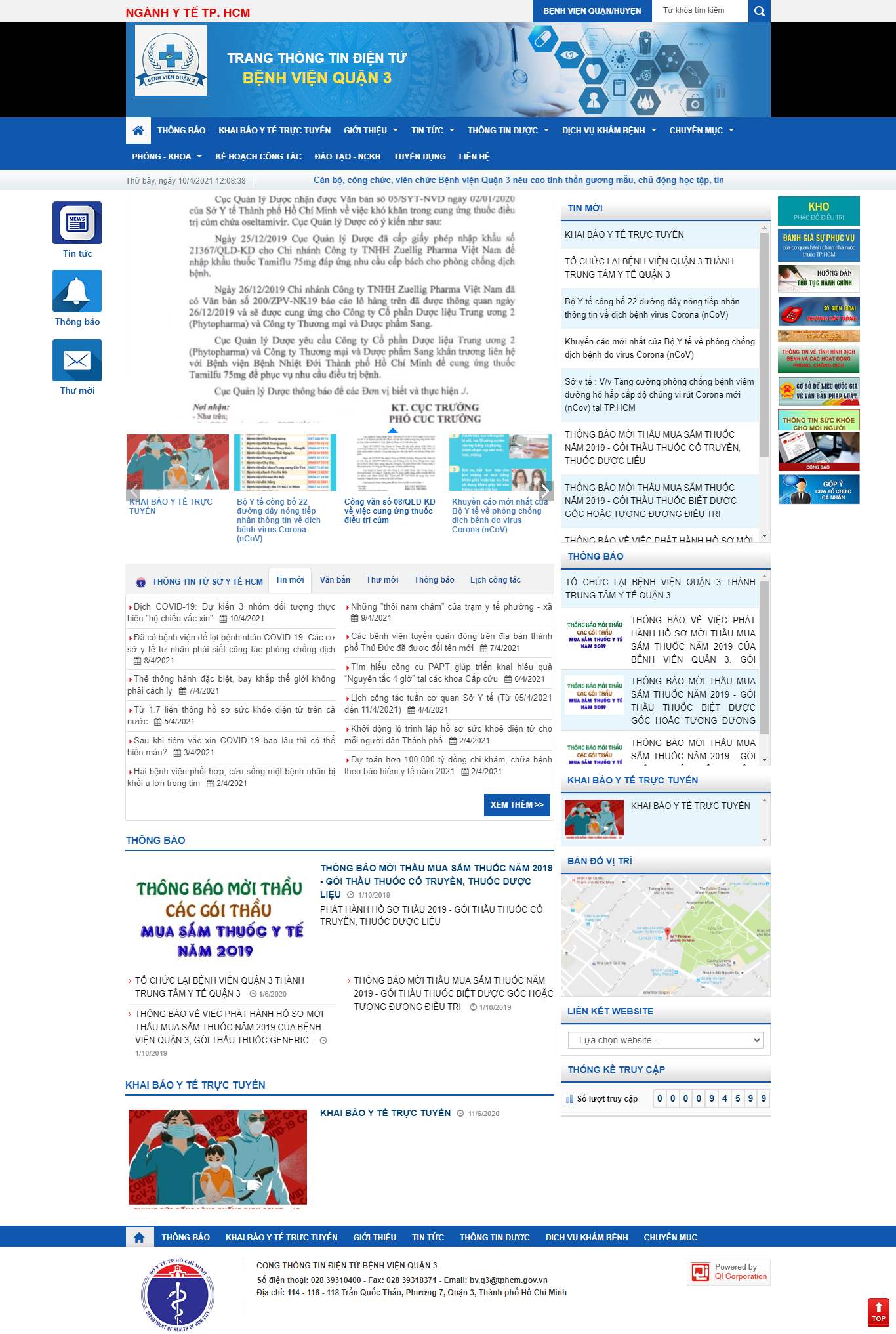 Thiết kế Web quận 3 bvquan3.medinet.gov.vn