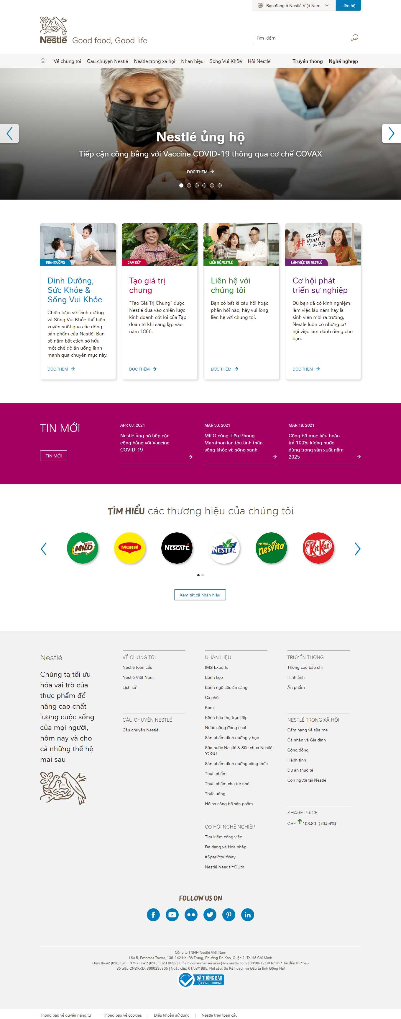 Thiết kế Web quận 6 nestle.com.vn