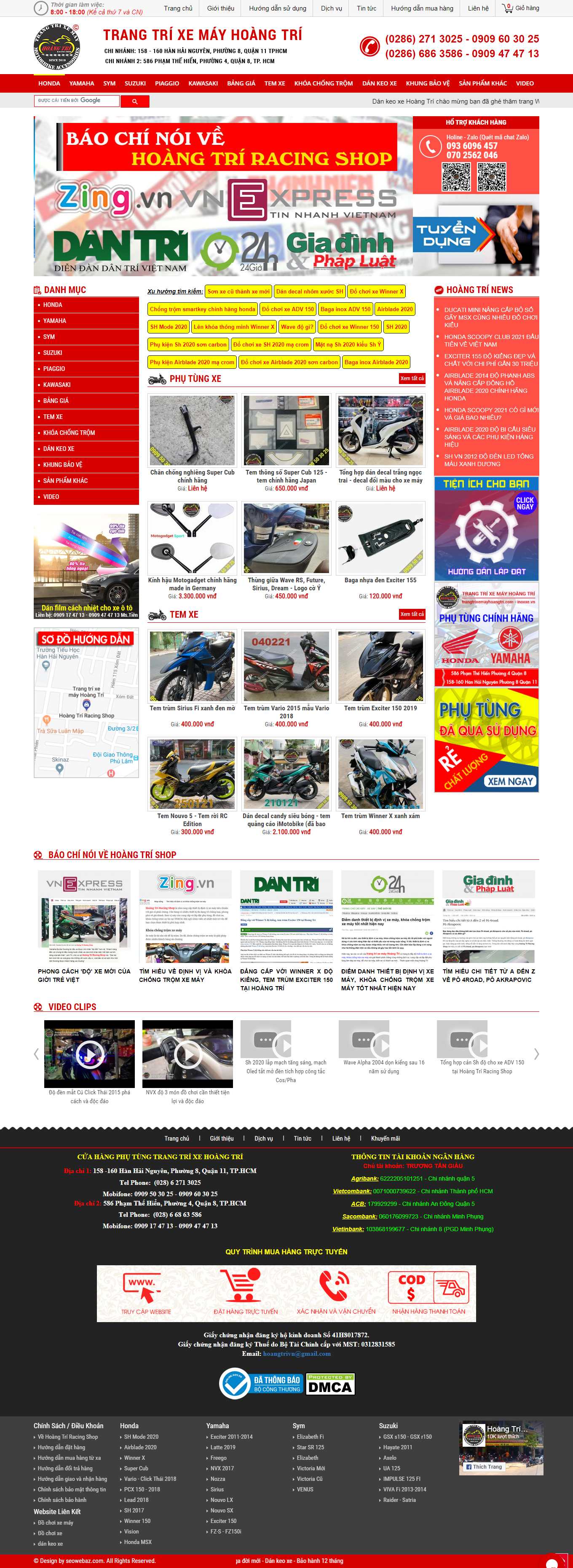 Thiết kế Web quận bình tân trangtrixemayhoangtri.com