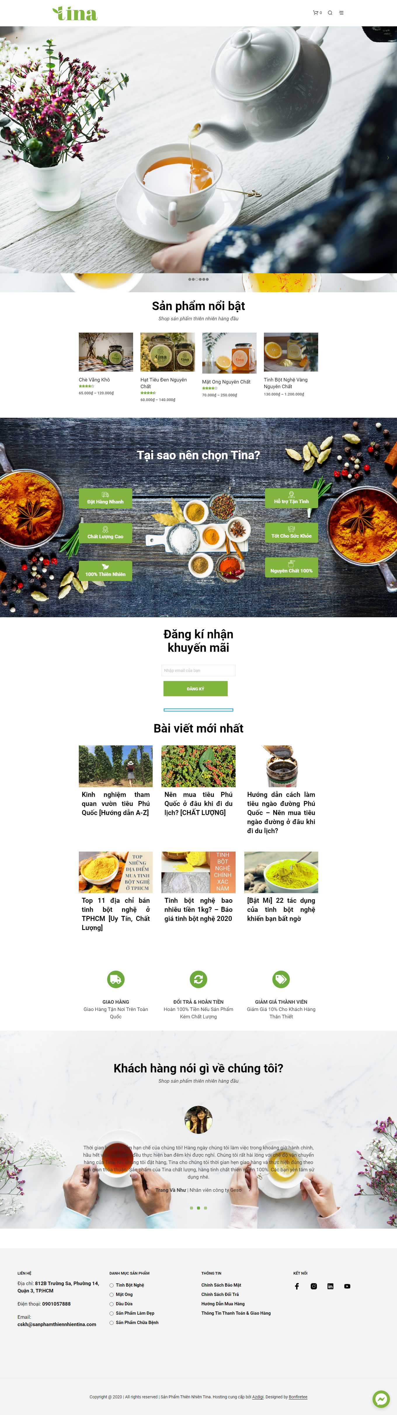 Thiết kế Web quận bình thạnh sanphamthiennhientina.com