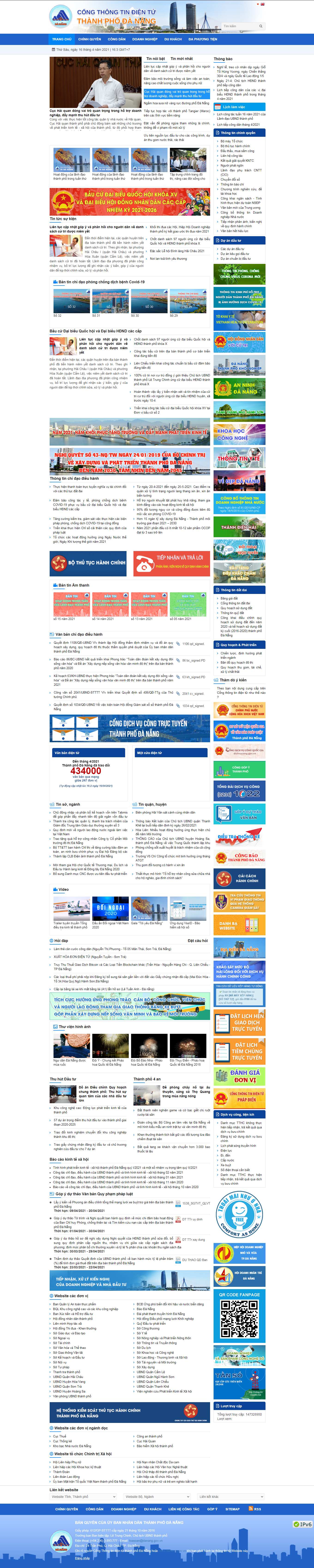 Thiết kế Web Ủy ban nhân nhân danang.gov.vn