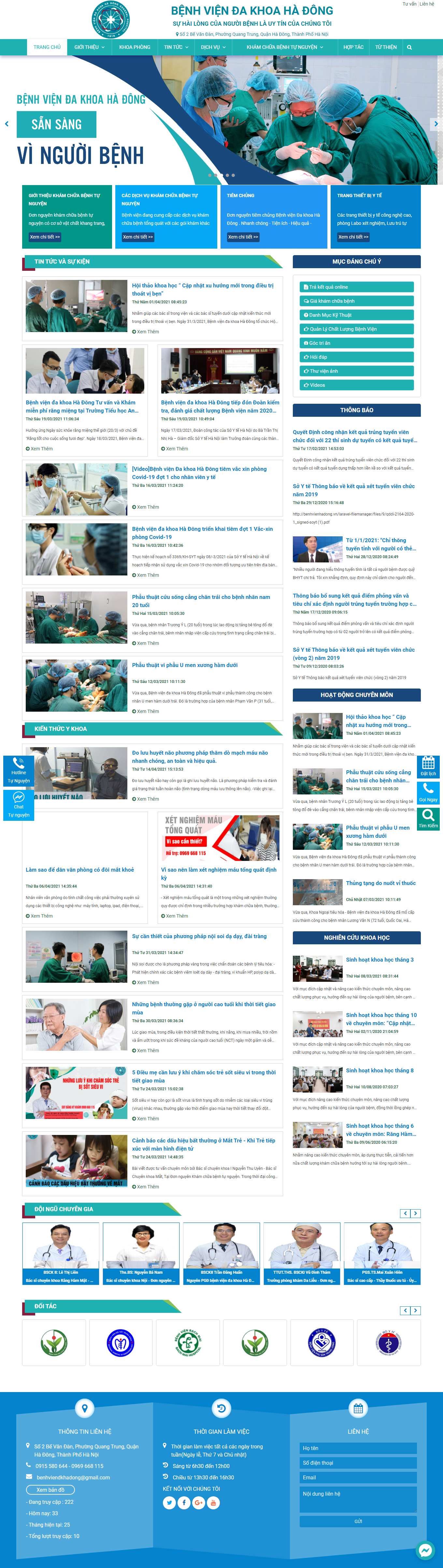 Thiết kế Web y học benhvienhadong.vn
