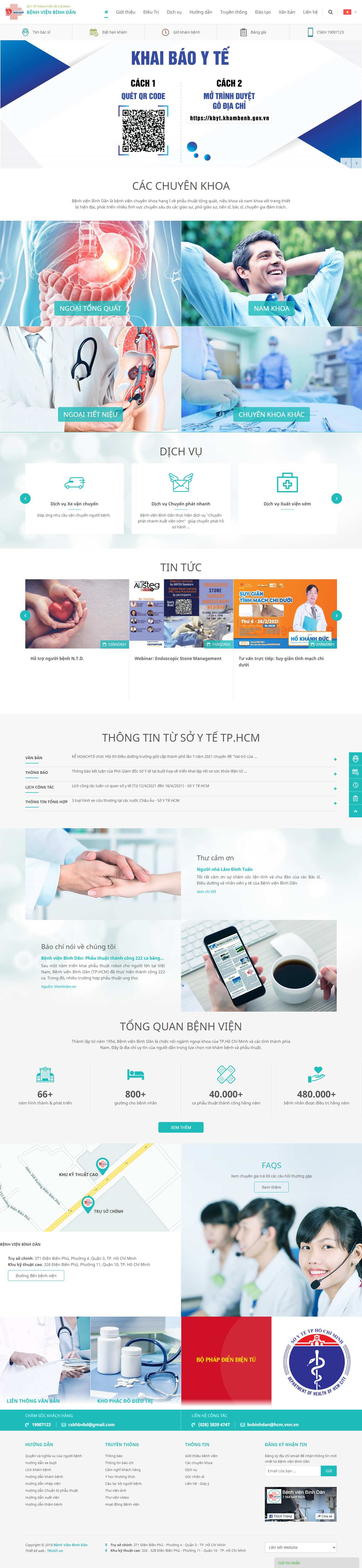 Thiết kế Web y học bvbinhdan.com.vn