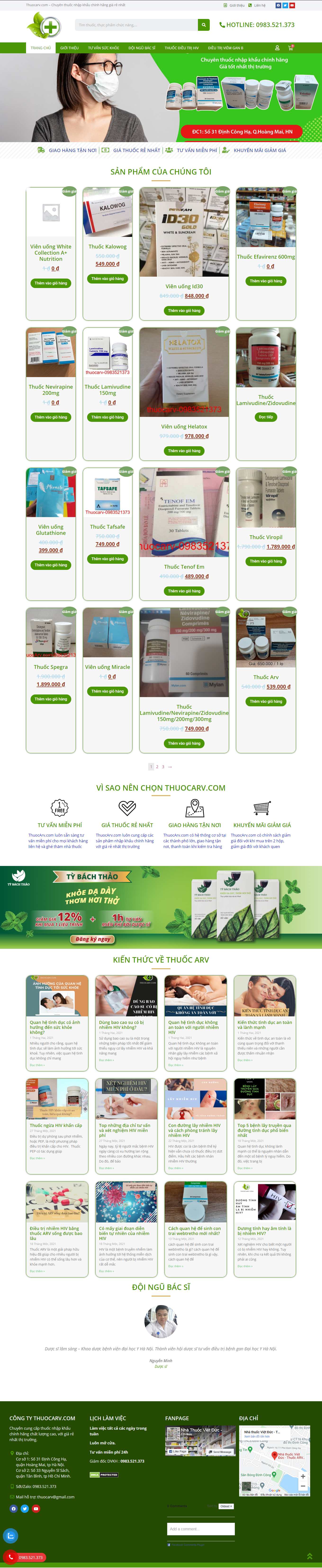 Thiết kế Web dược thuocarv.com