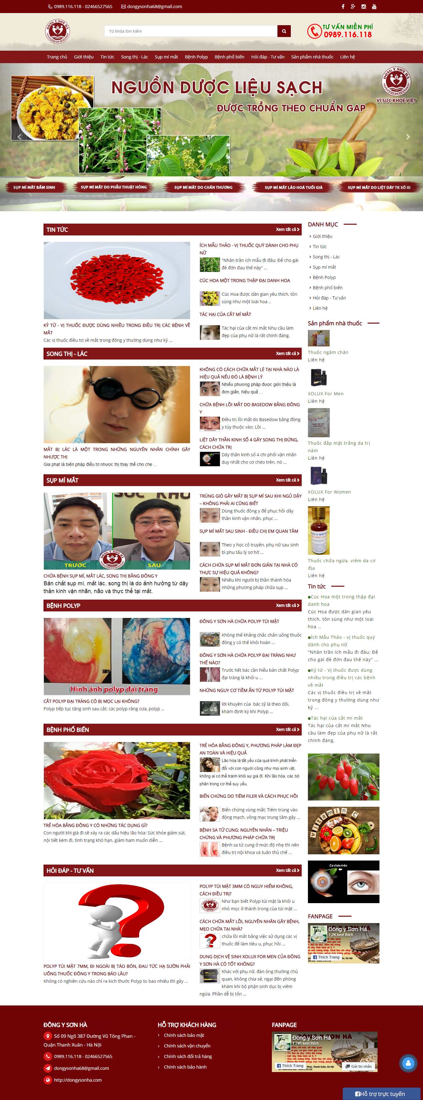 Thiết kế Web dược dongysonha.com