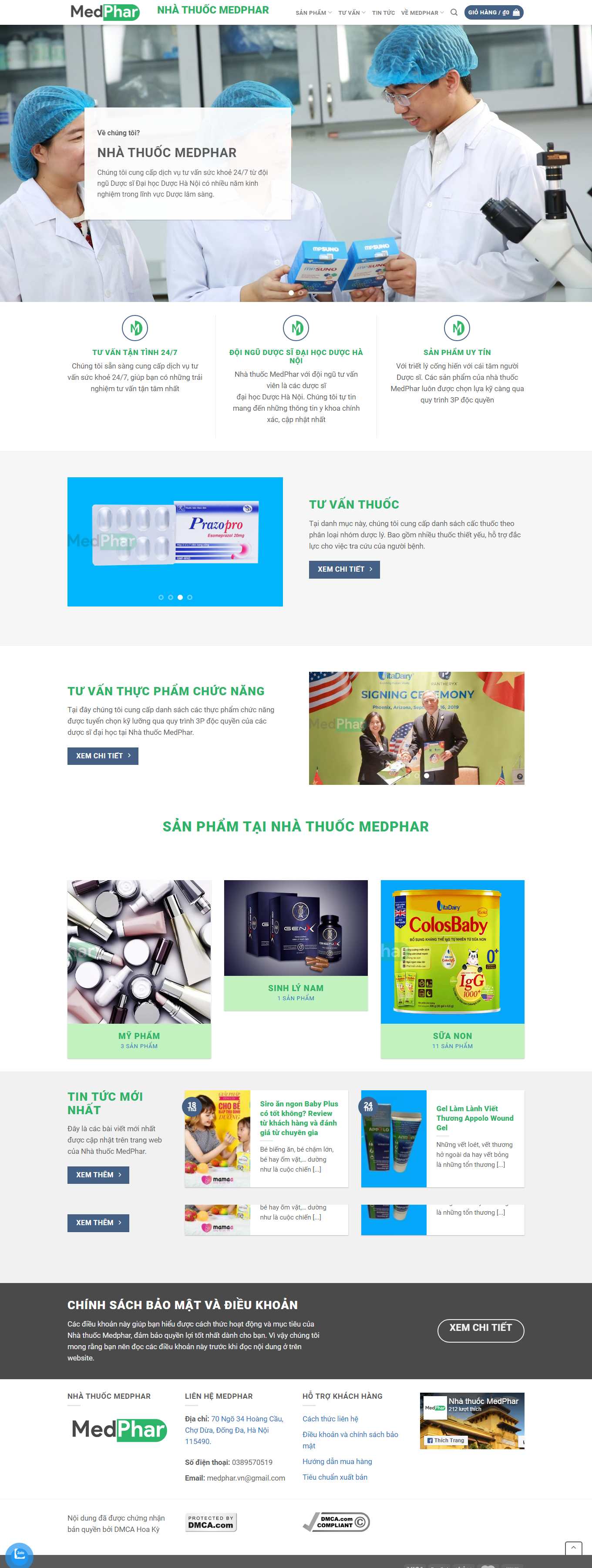 Thiết kế Web dược nhathuocmedphar.com