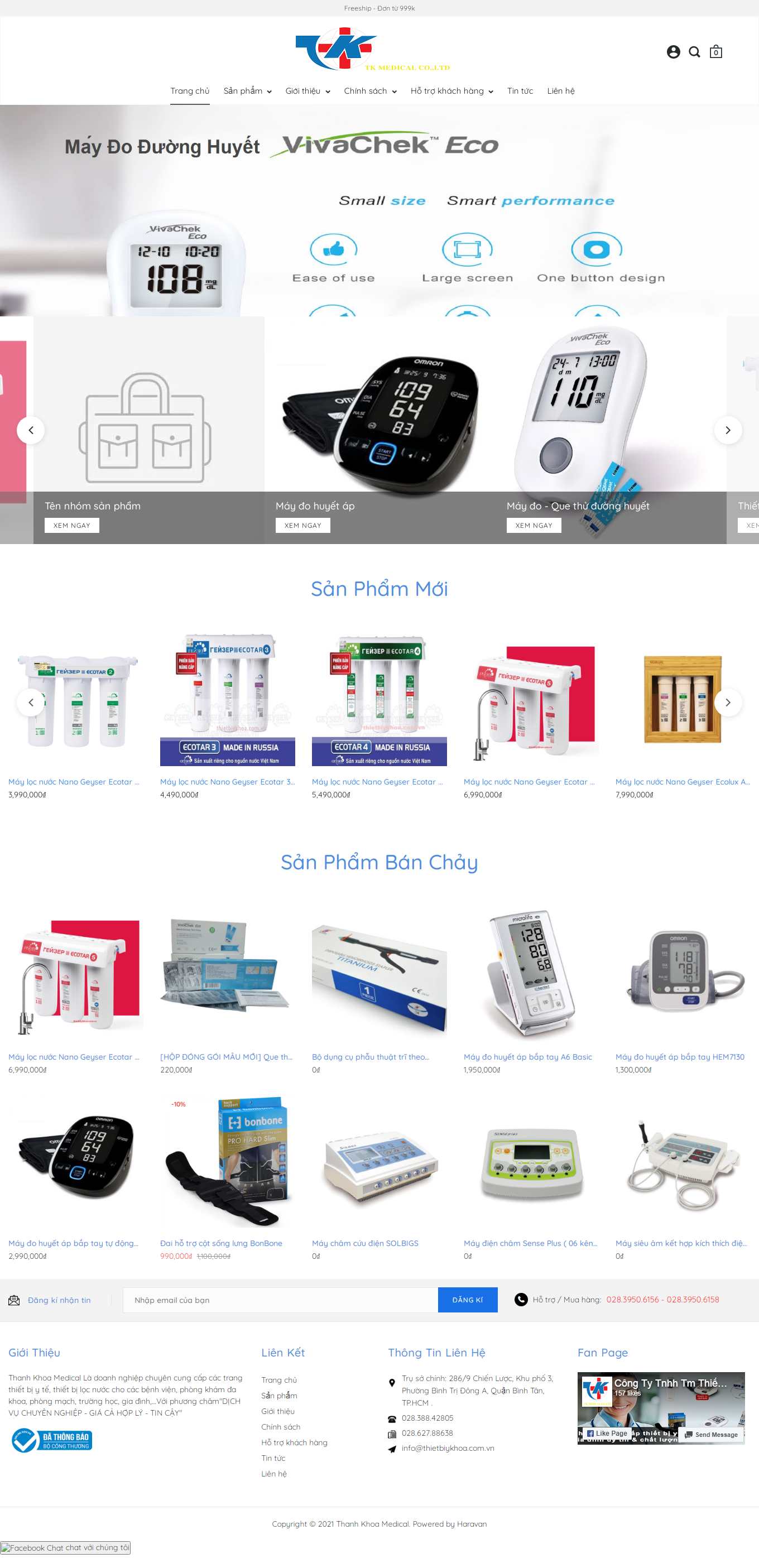 Thiết kế Web y tế thietbiykhoa.com.vn